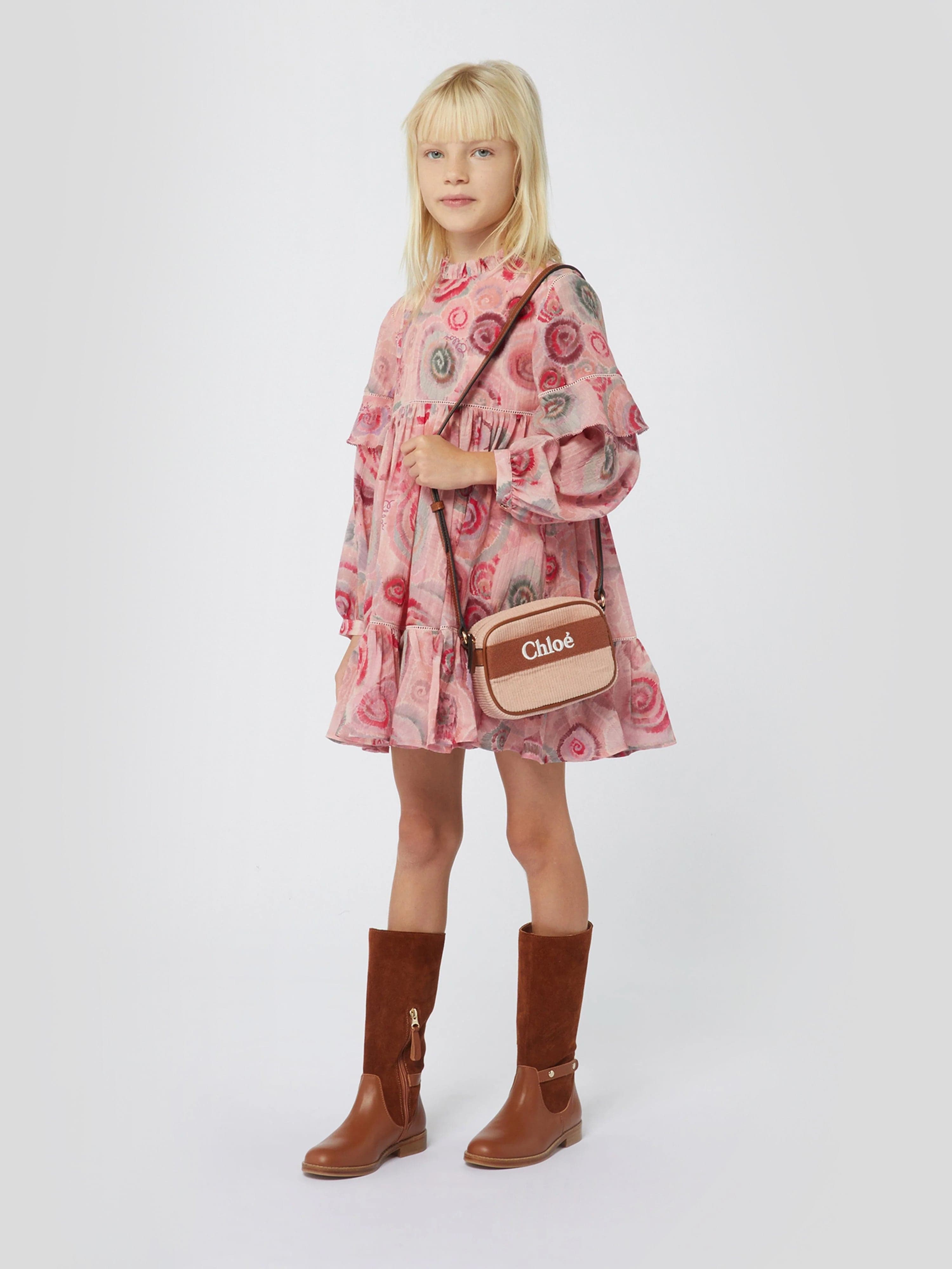 Chlo¨¦ Girls Spiral Print Ceremony Dress in Pink Clearance Best Place