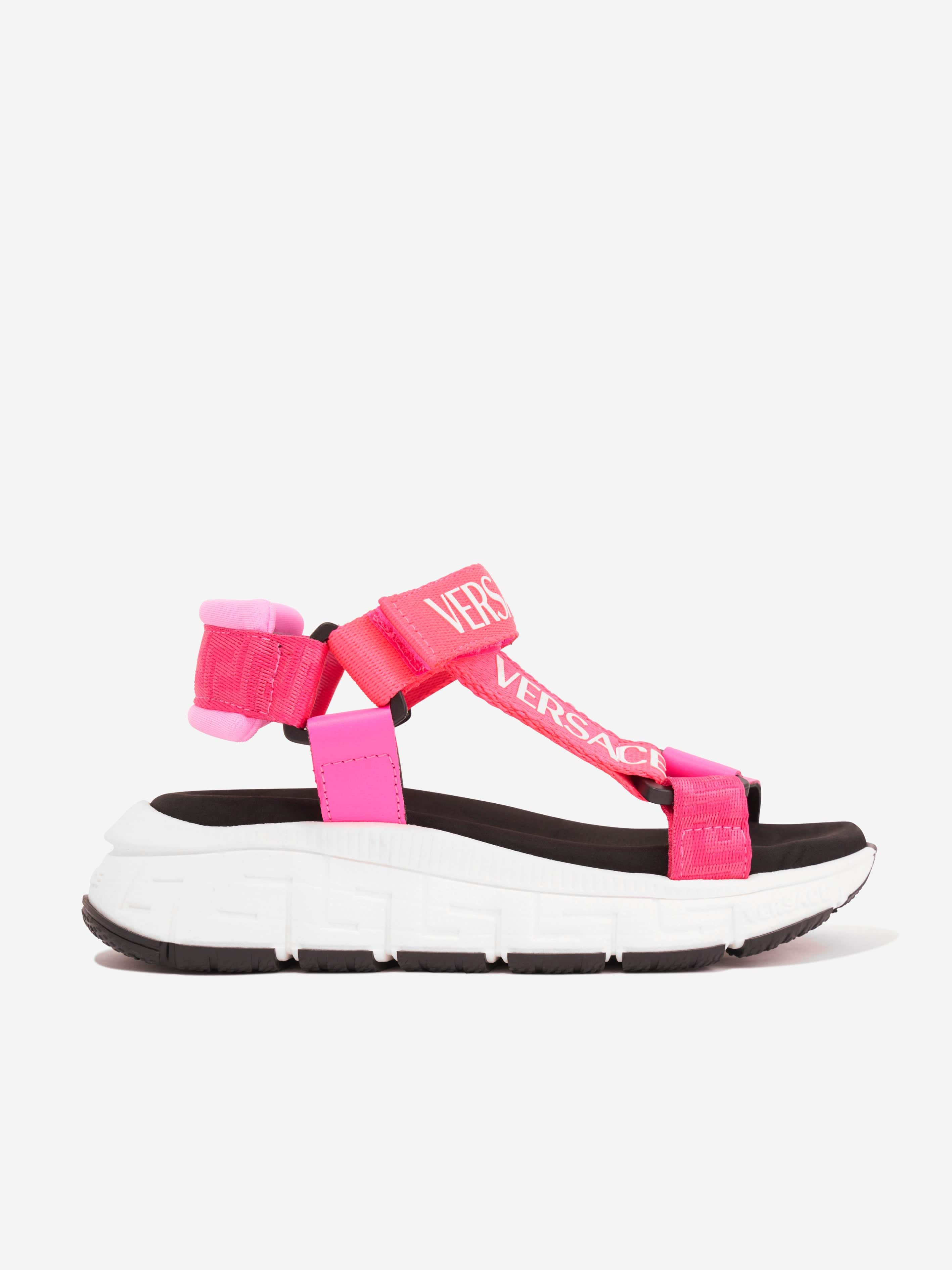 Versace Girls Logo Strap Sandals in Pink Best Sale Cheap Pice