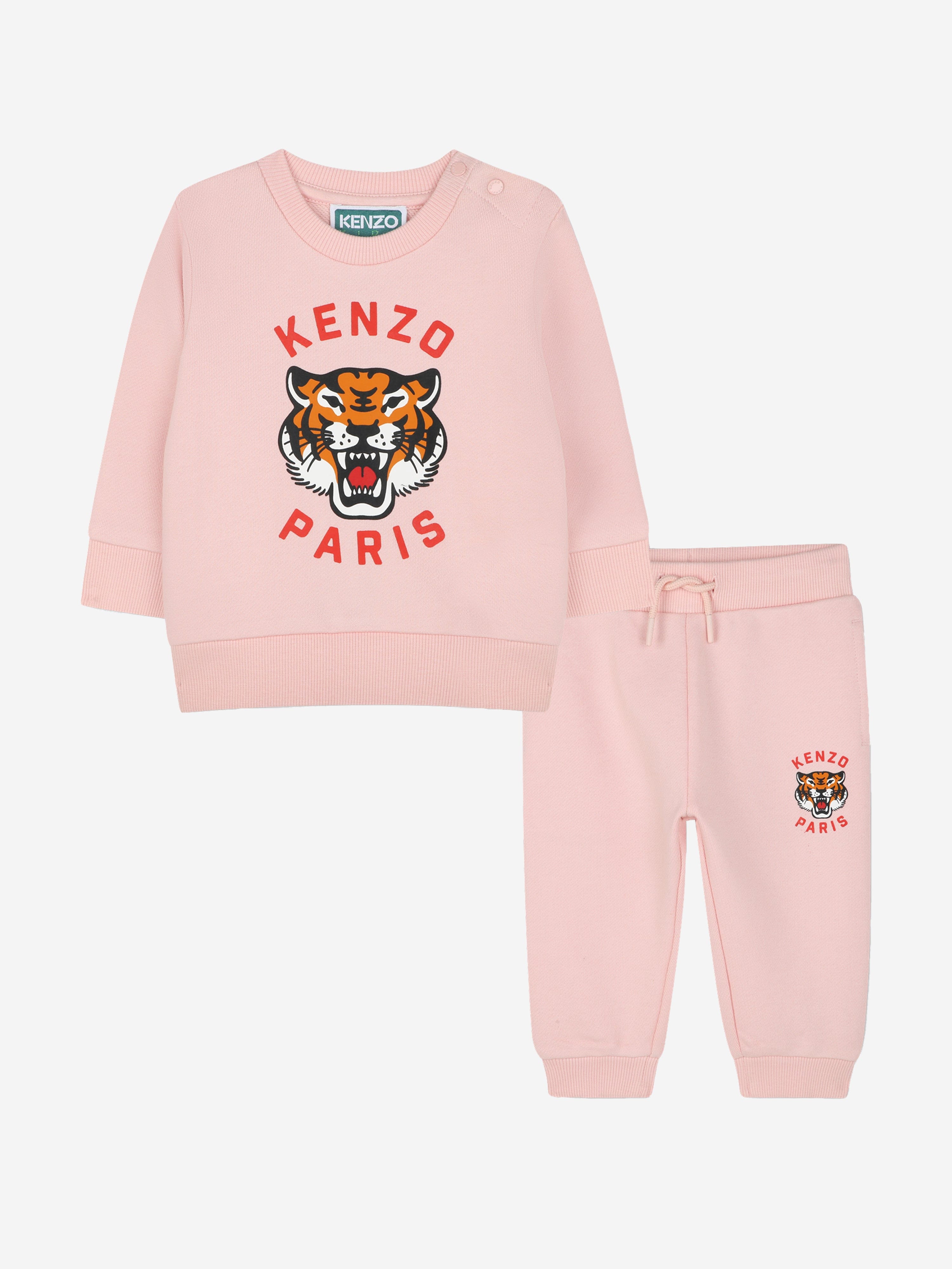 Baby Girls Tiger Logo Tracksuit in Pink Sale Manchester Great Sale