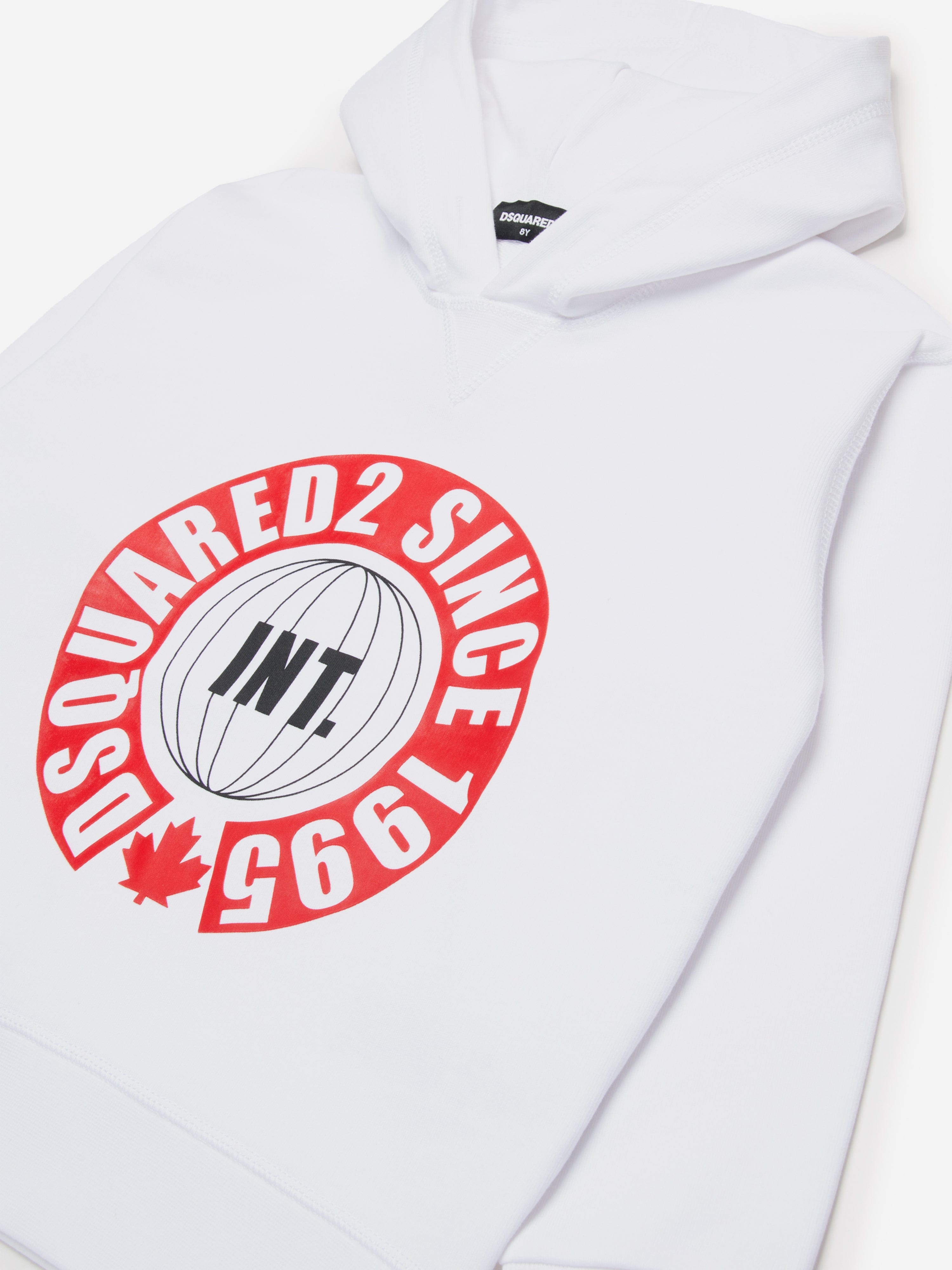 Dsquared2 Kids Logo Hoodie in White Best Pices For Sale