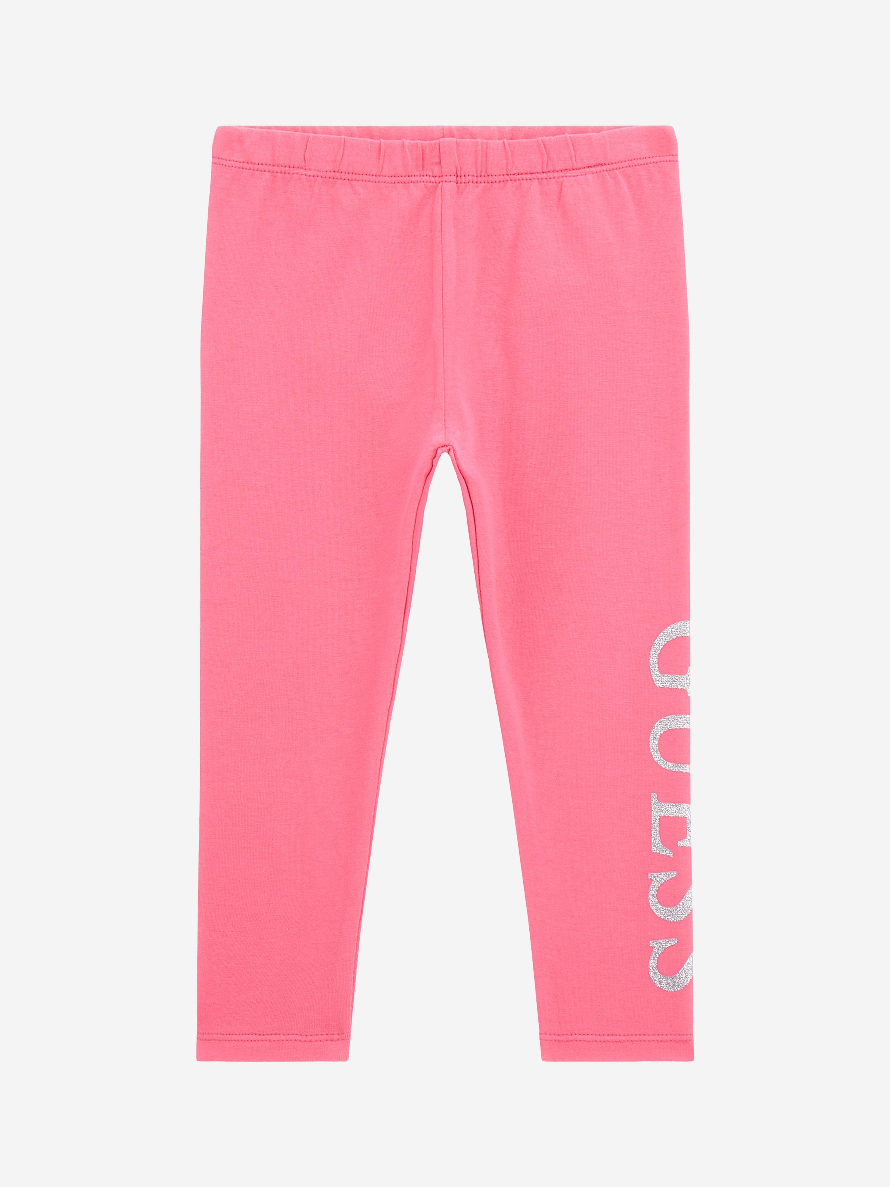 Guess Girls Logo Leggings in Pink Cheap Sale Explore