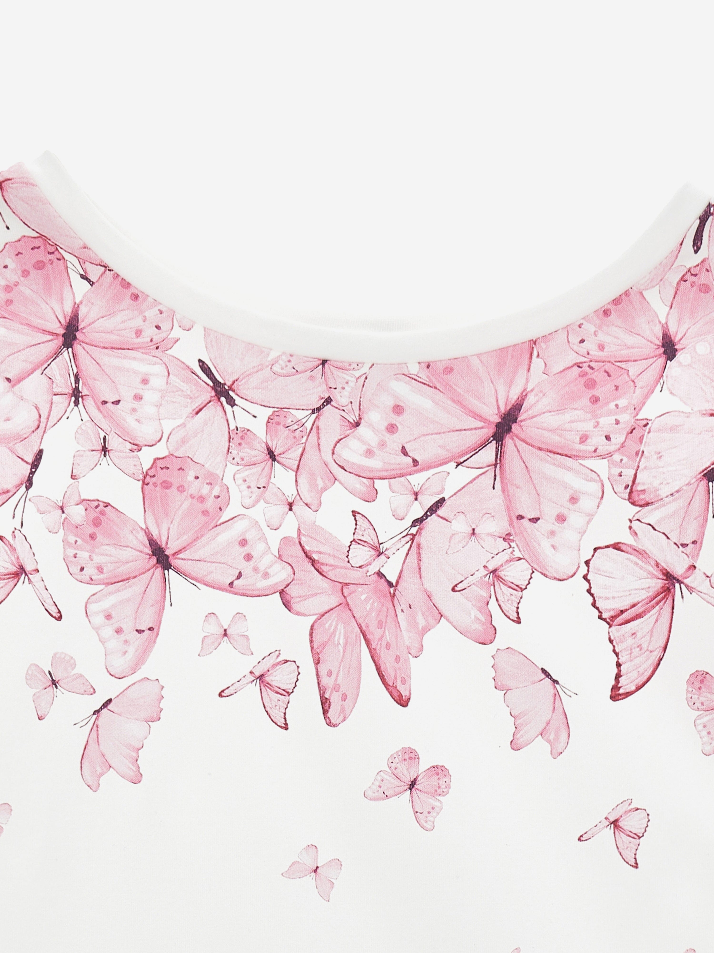 Girls Butterfly Print T-Shirt in Ivory Free Shipping Reliable