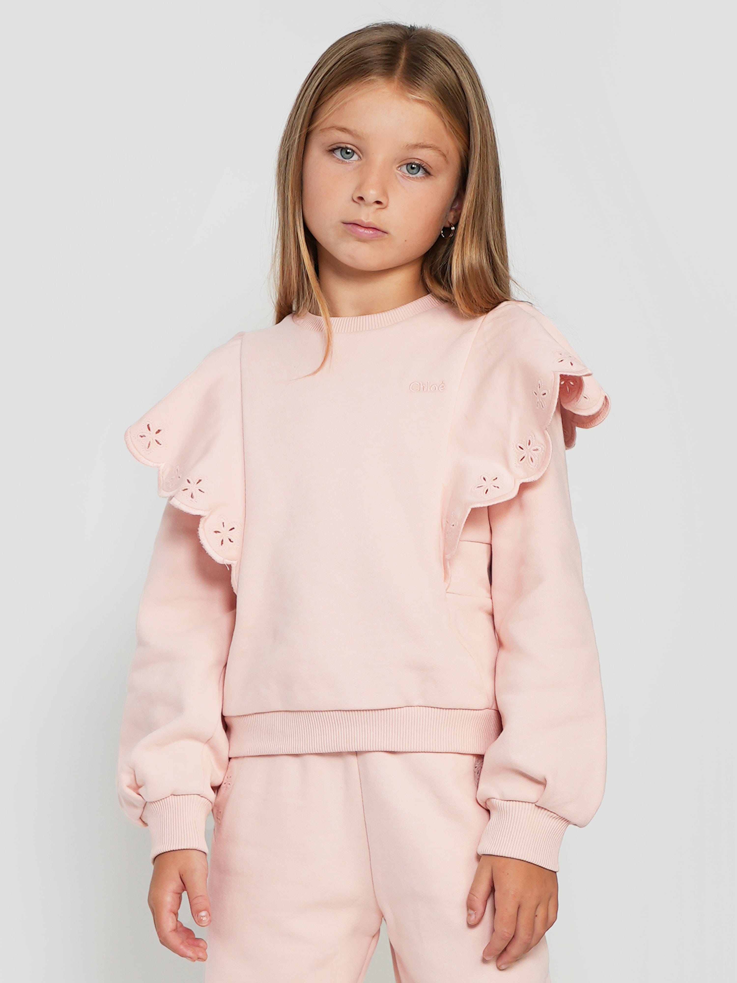 Chlo¨¦ Girls Ruffle Sweatshirt in Pink Find Great For Sale
