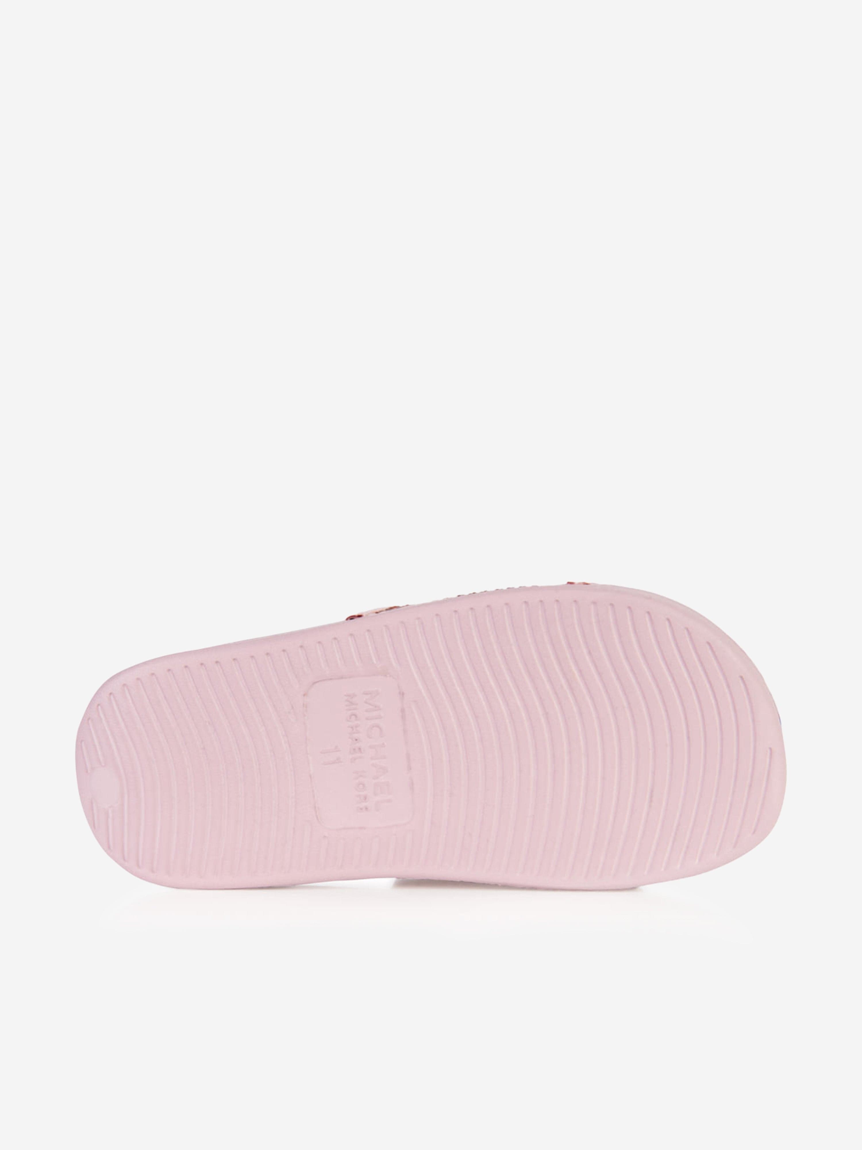 Michael Kors Diamante Logo Sliders Discount The Cheapest