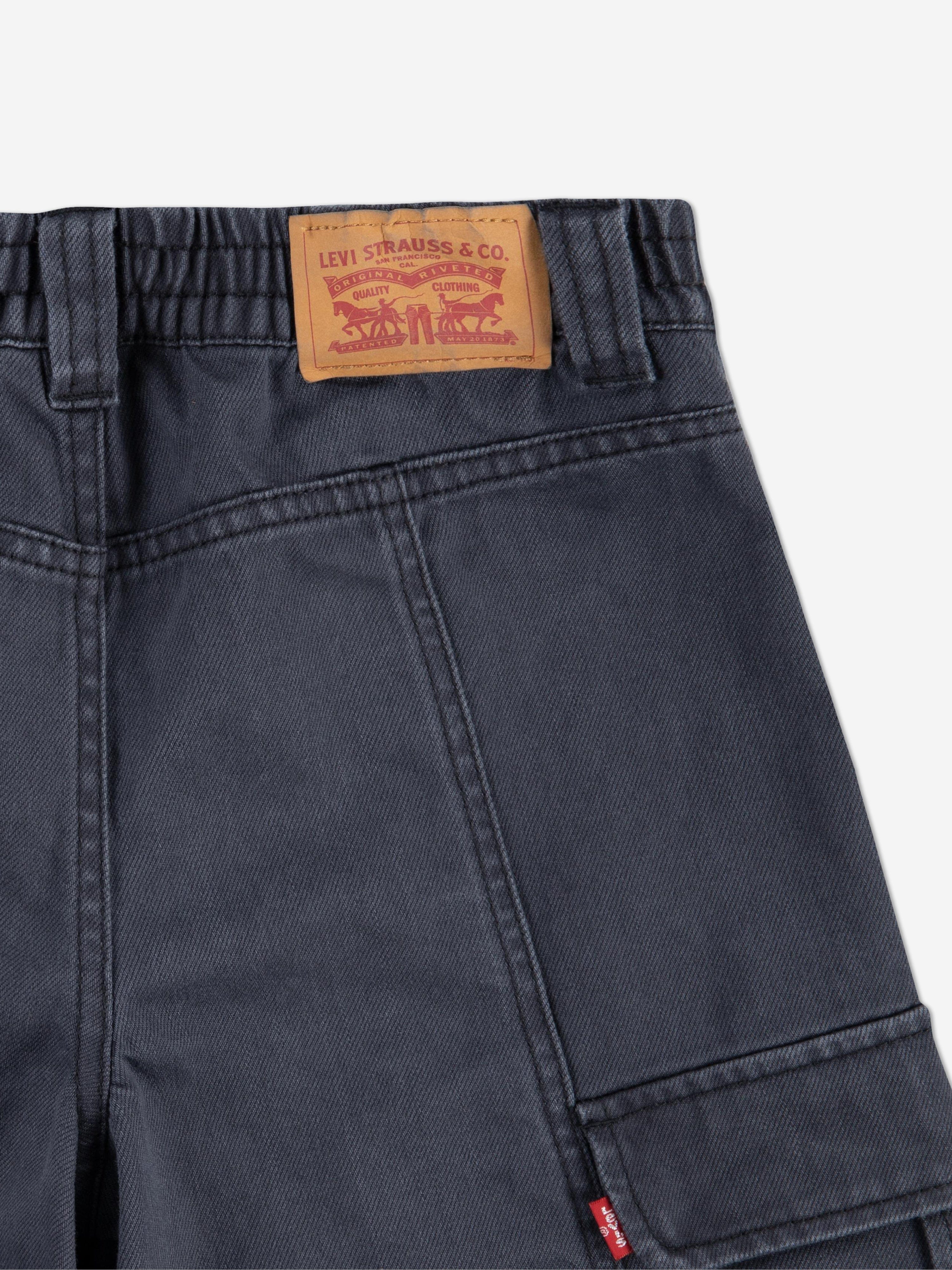 Girls '94 Baggy Wide Leg Cargo Jeans in Black