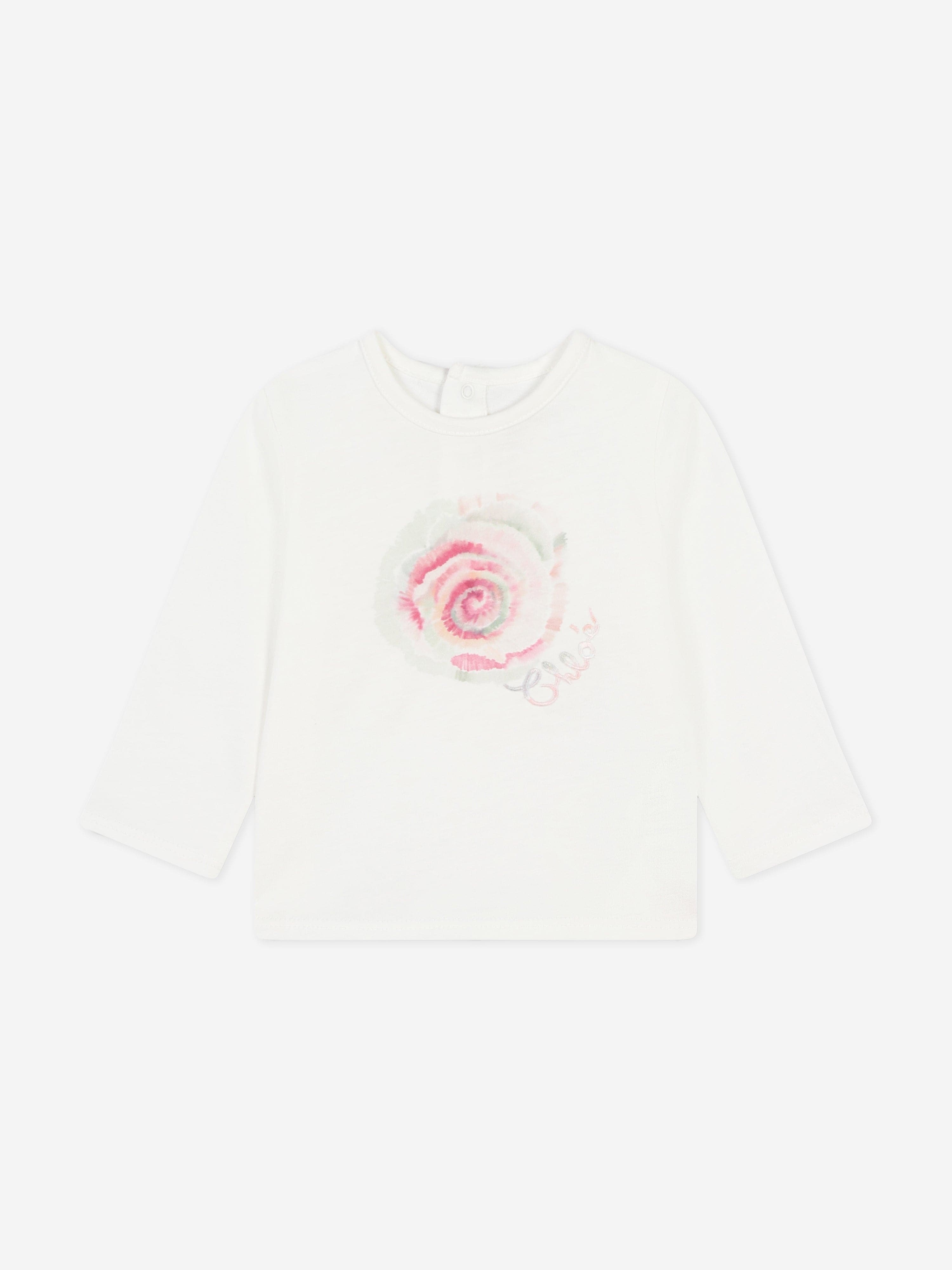 Chlo¨¦ Baby Girls Long Sleeve Spiral T-Shirt in White Clearance Get To Buy