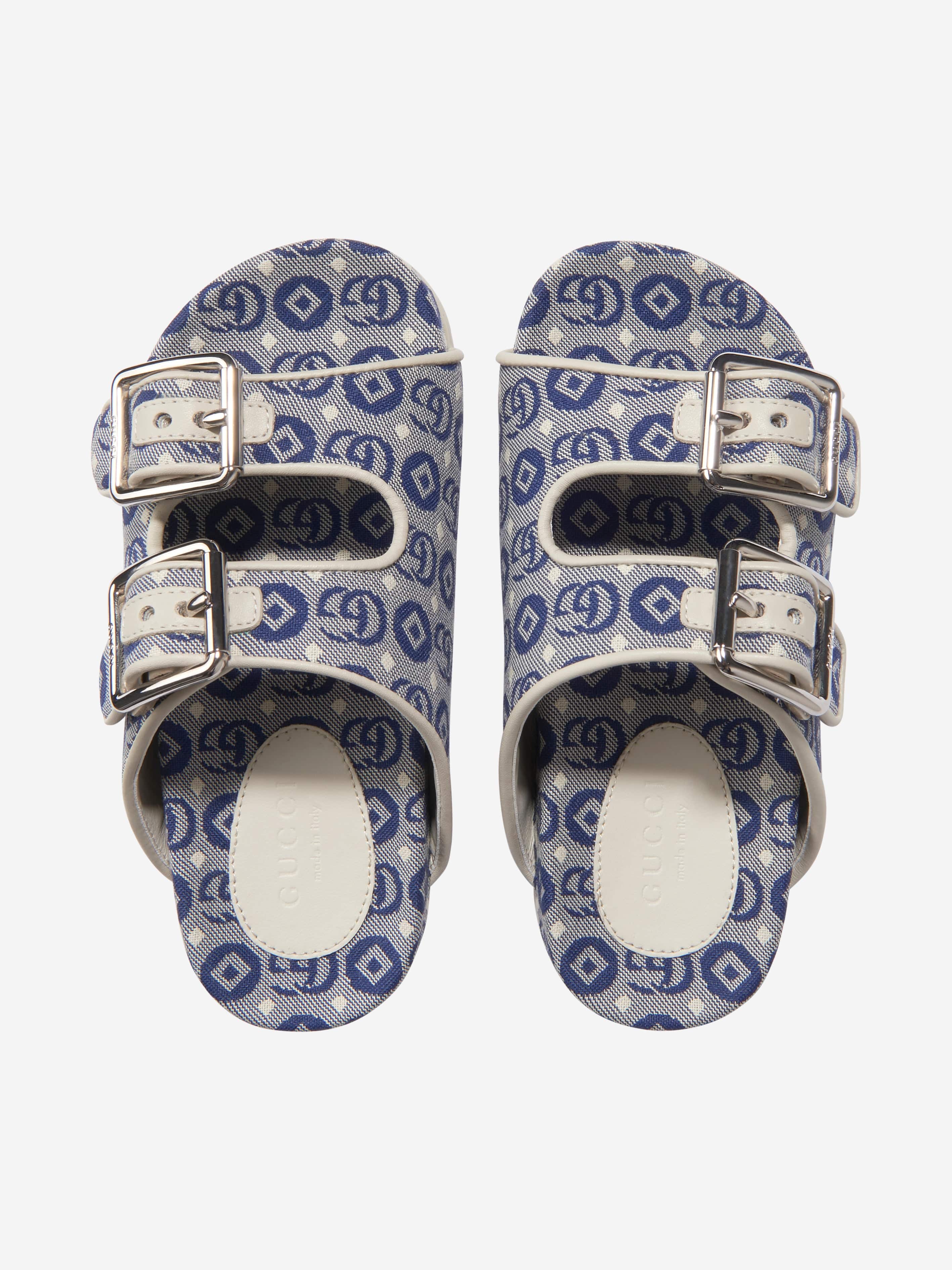 Gucci Kids Slide Sandals With Straps in Blue Latest Collections Cheap Pice