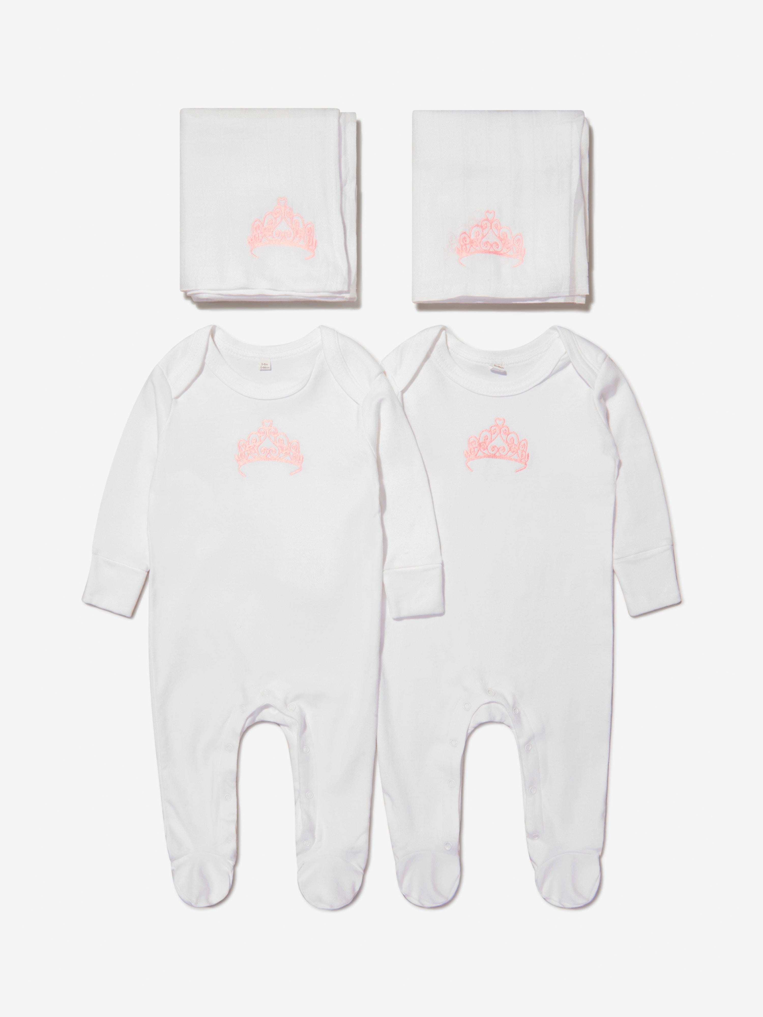 Cotton and Company Baby Girls Organic Cotton Crown Babygrow And Muslin Set Release Dates Cheap Online