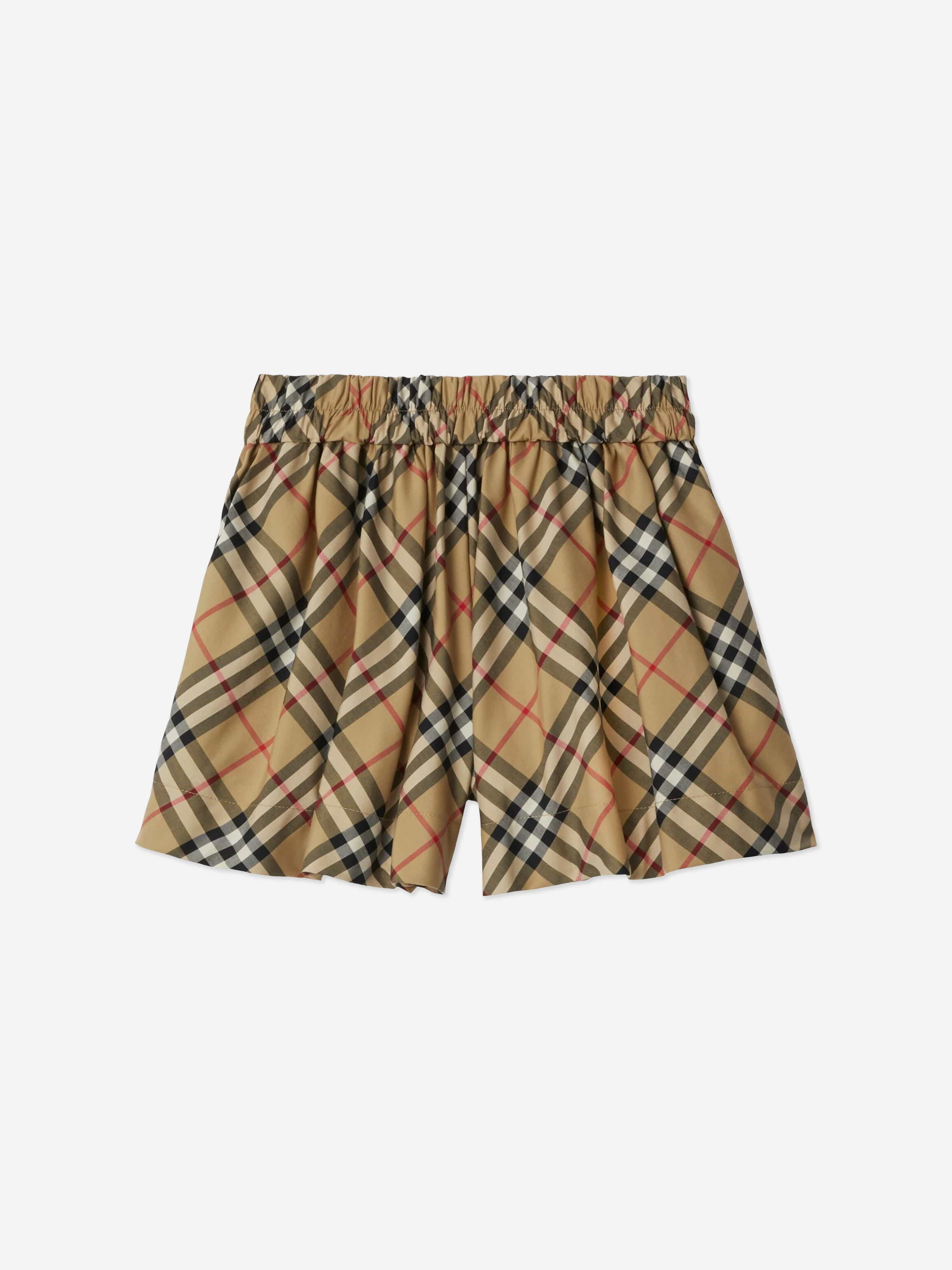 Burberry Girls Archive Check Marcy Shorts in Beige For Sale Free Shipping