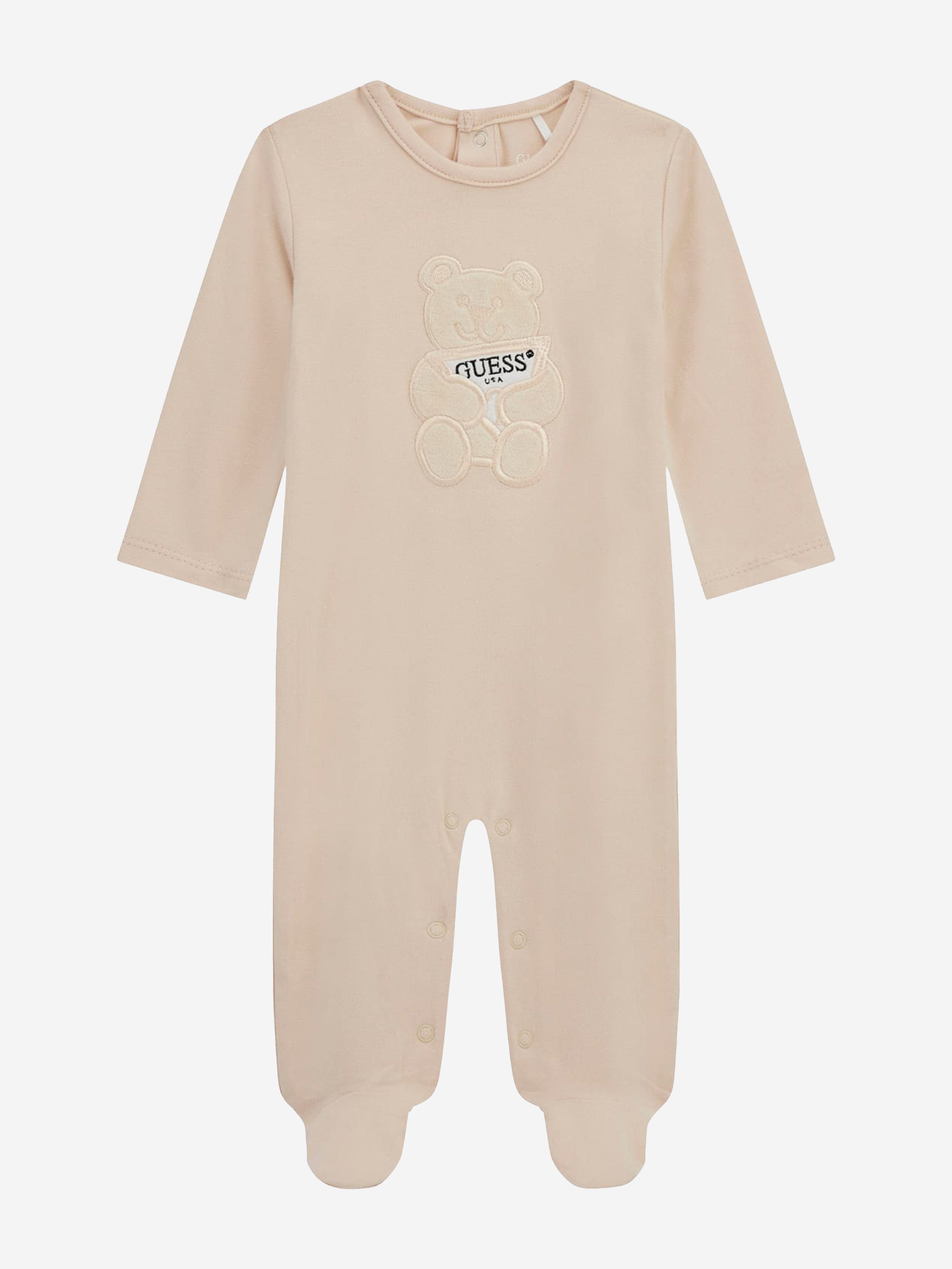 Baby Embroidered Bear Babygrow in Beige Cheap Sale 2025