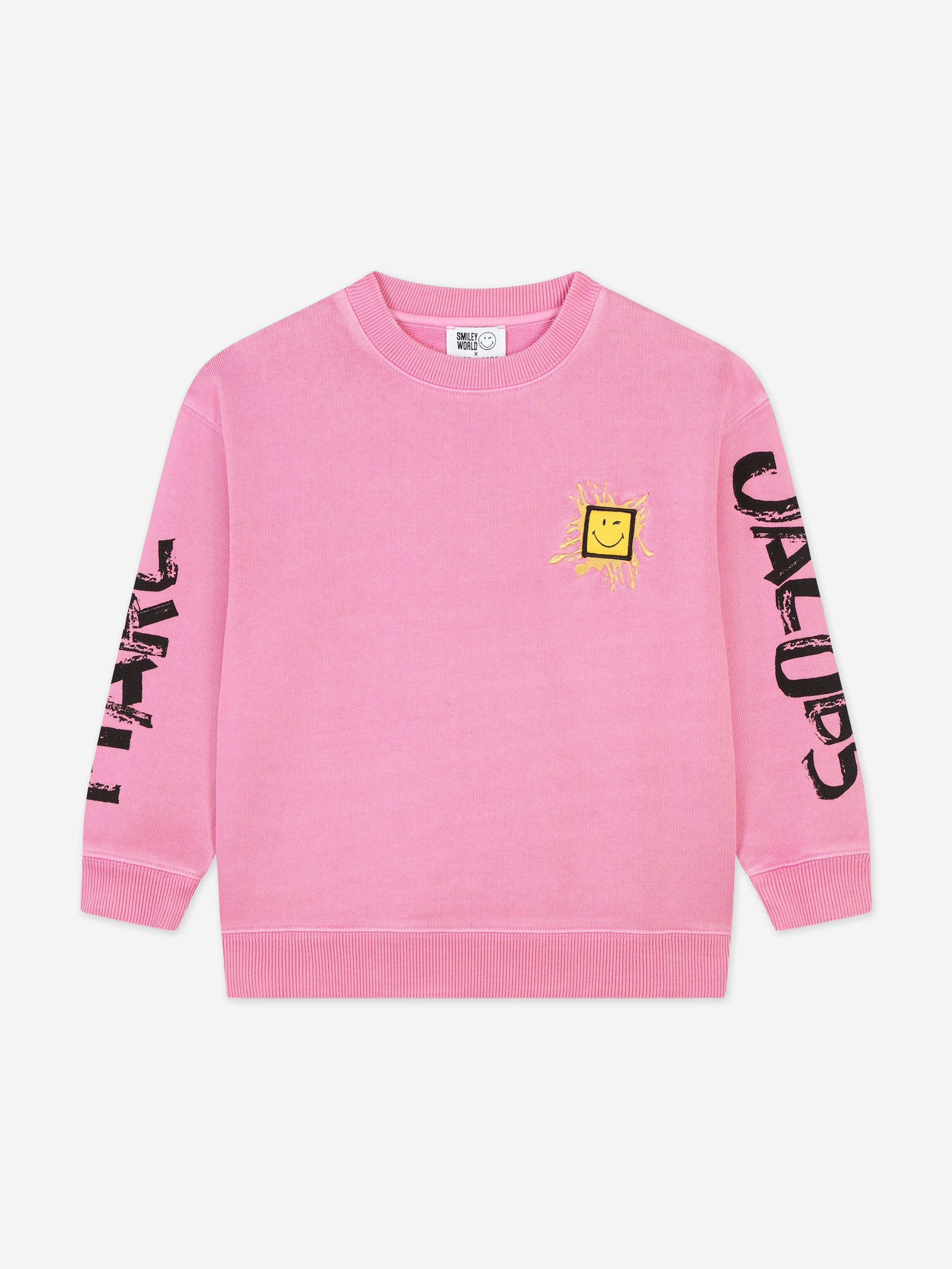 MARC JACOBS Kids Smiley World Sweatshirt in Pink Free Shipping Clearance Store
