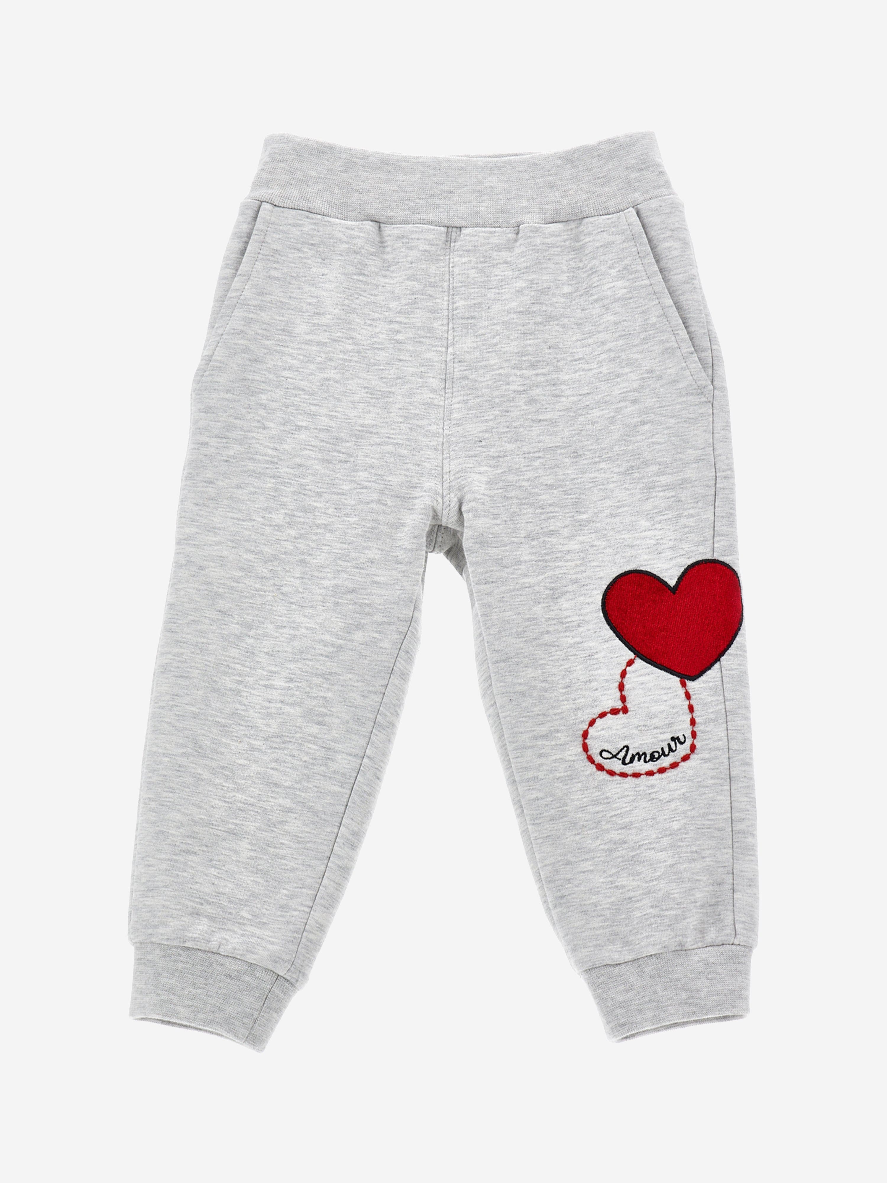 Monnalisa Baby Girls Heart Joggers in Grey Free Shipping Manchester