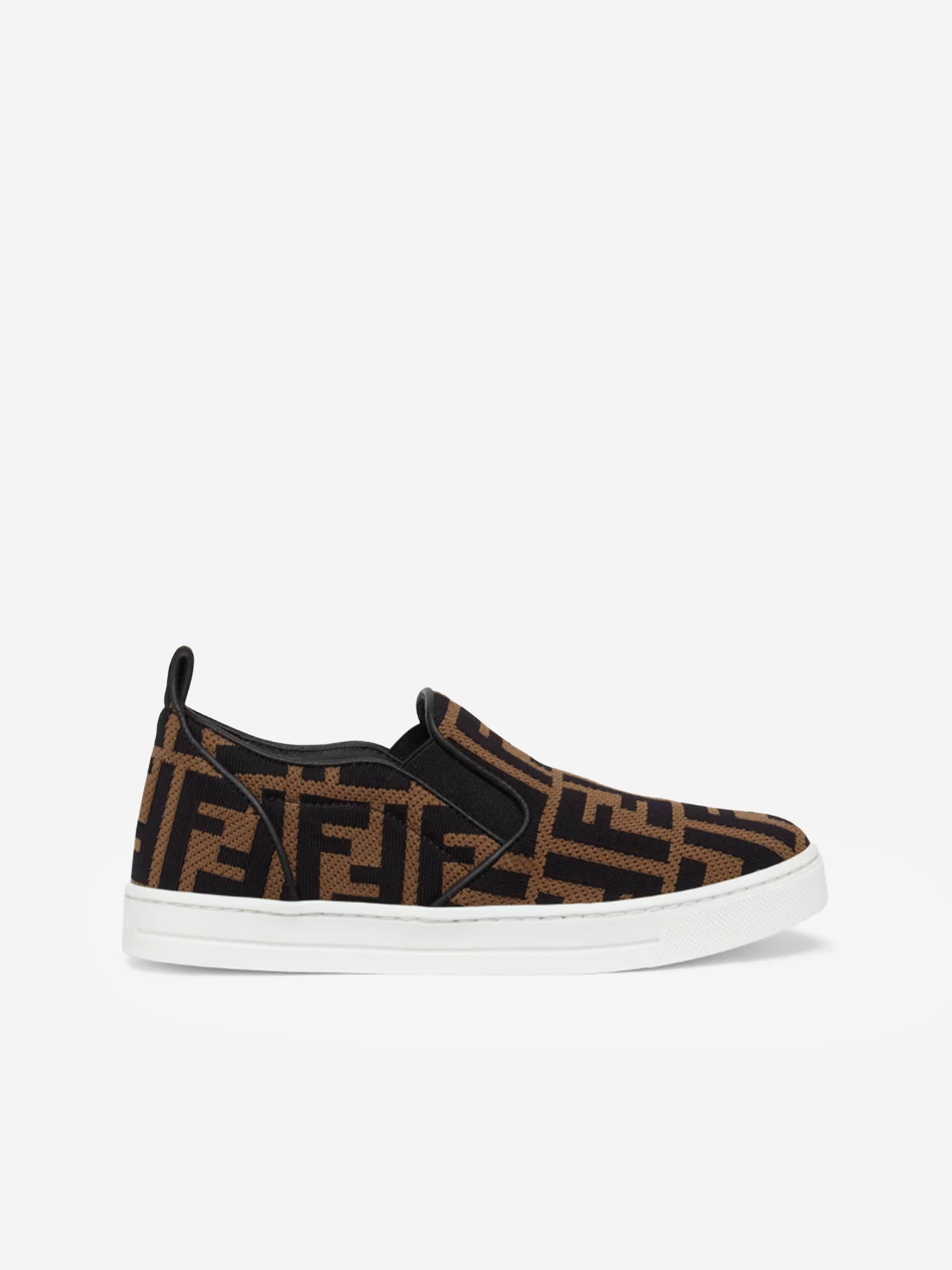 Fendi Unisex FF Logo Slip On Trainers Cheap Sale Genuine