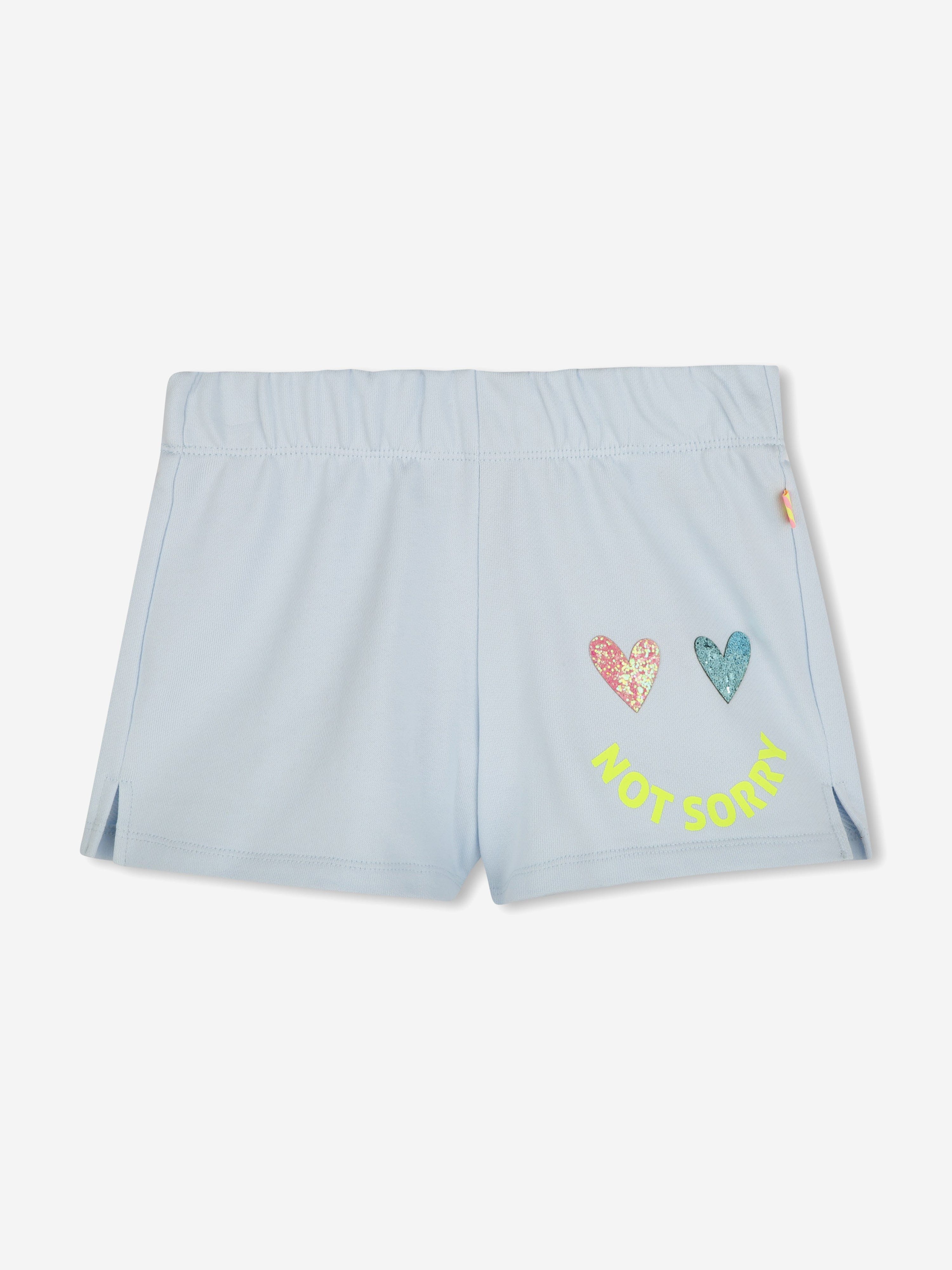 Girls Glitter Heart Shorts in Blue New Arrival Cheap Pice