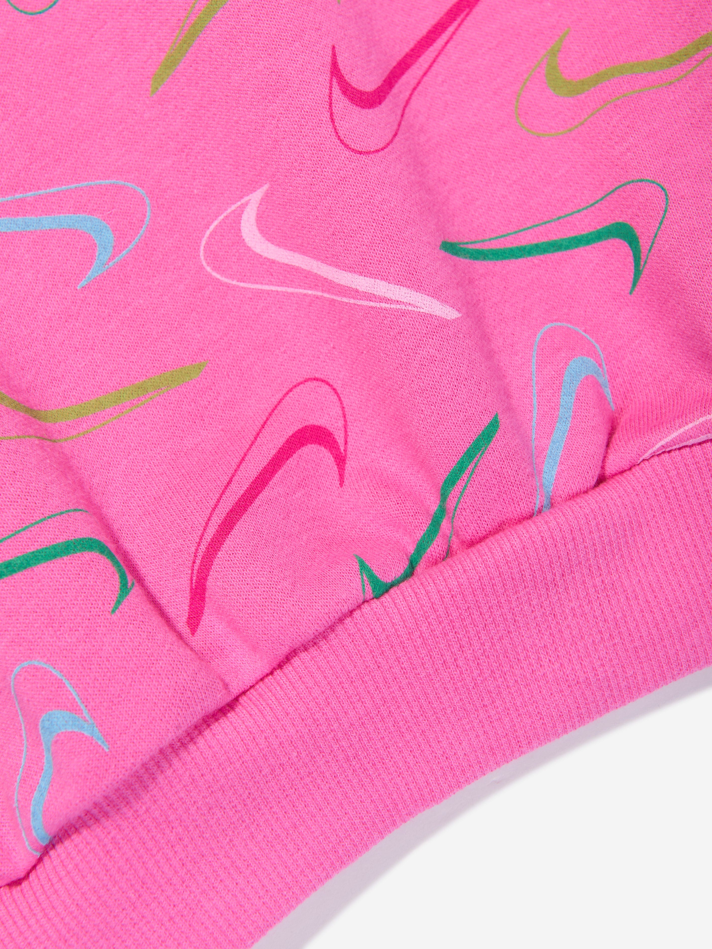 Nike Girls Swoosh Logo Sweatshirt in Pink Real Online
