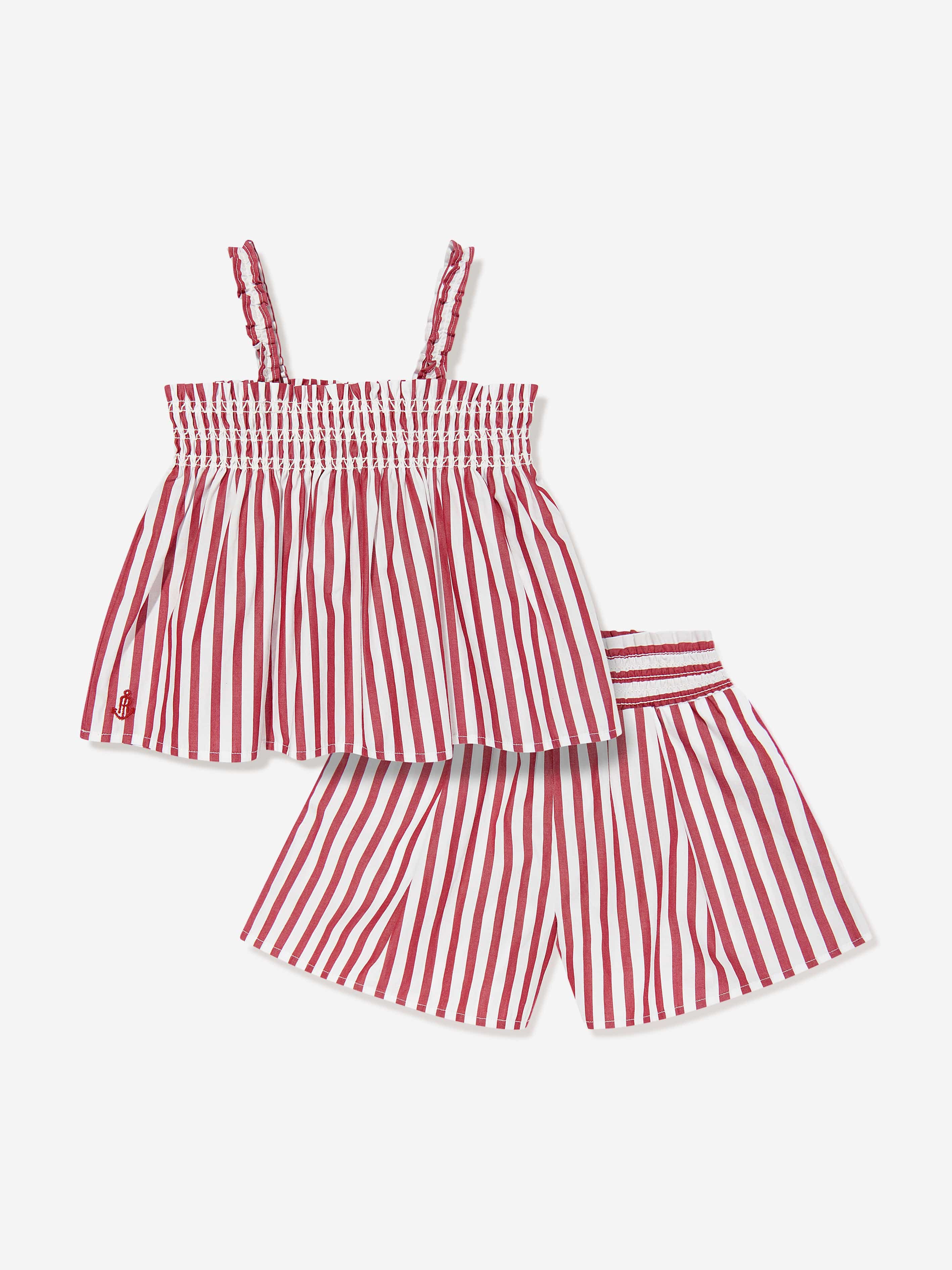Ralph Lauren Girls Striped Shorts Set in Red Best Place To Buy