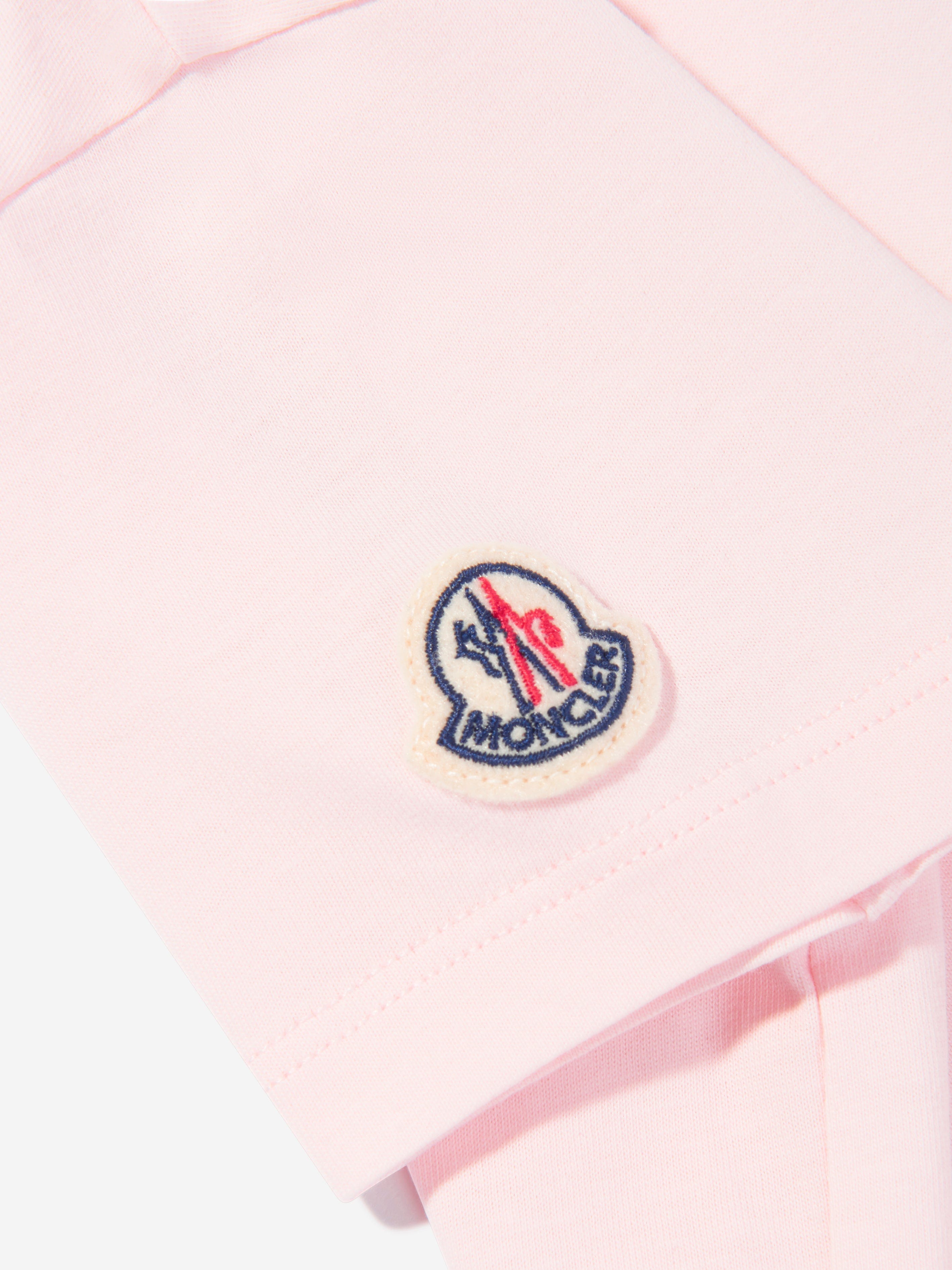 Moncler Enfant Girls Graphic Tennis Logo T-Shirt in Pink With Credit Card Cheap Online