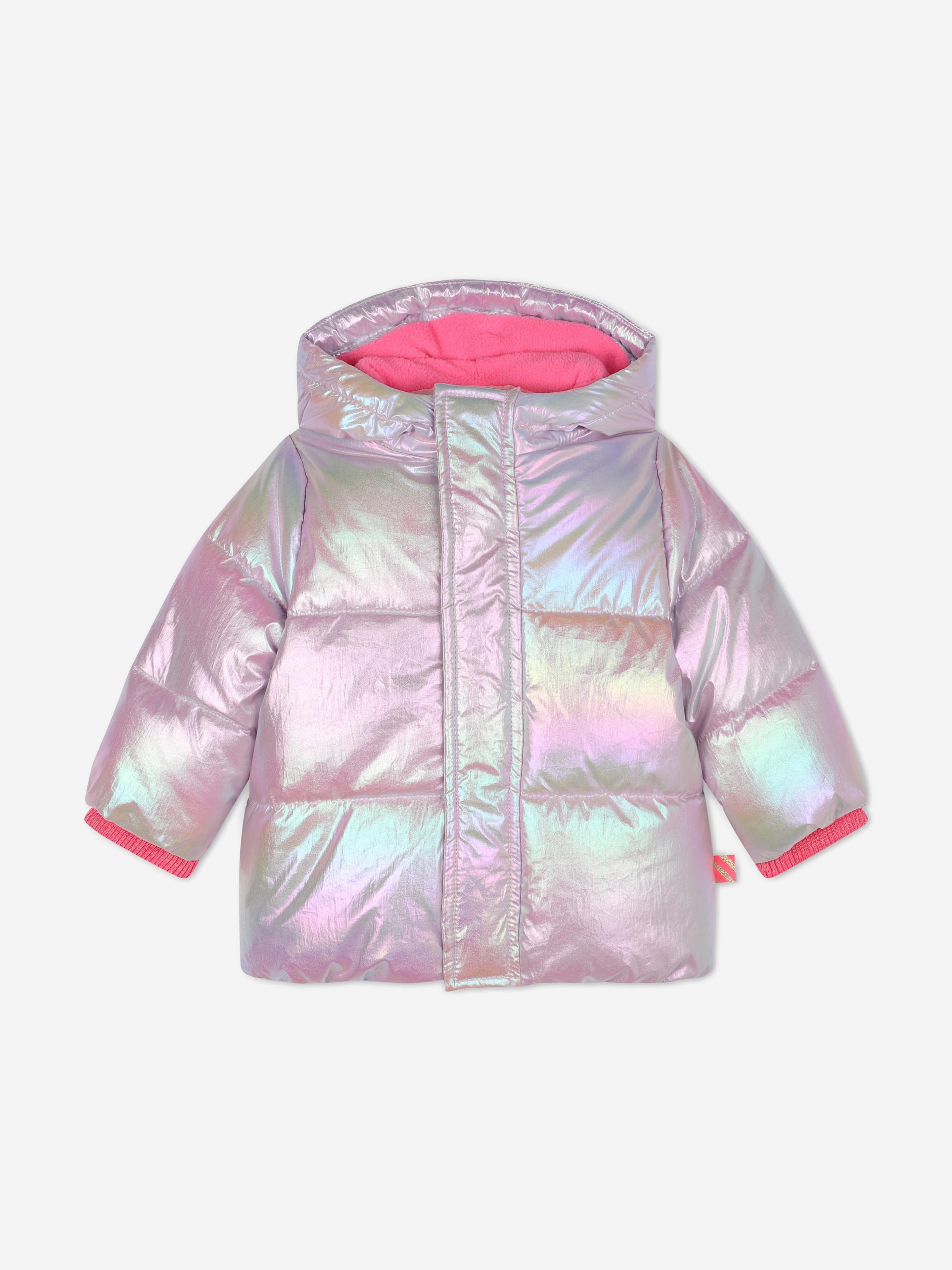 Billieblush Baby Girls Shiny Hooded Puffer Jacket in Purple Sale Real