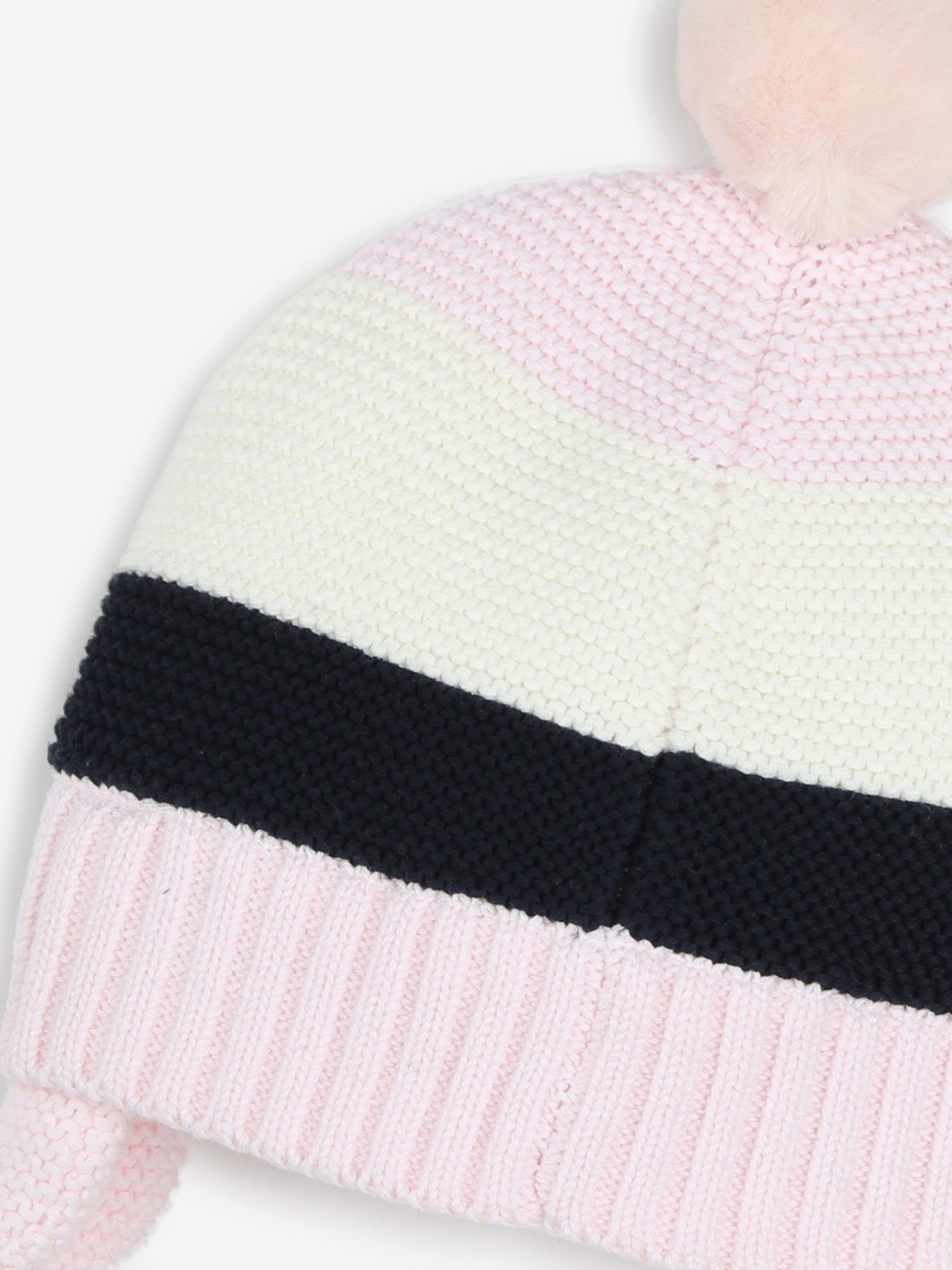 BOSS Baby Girls Pom Pom Beanie With Flaps in Pink Safe Shopping Cheap Online