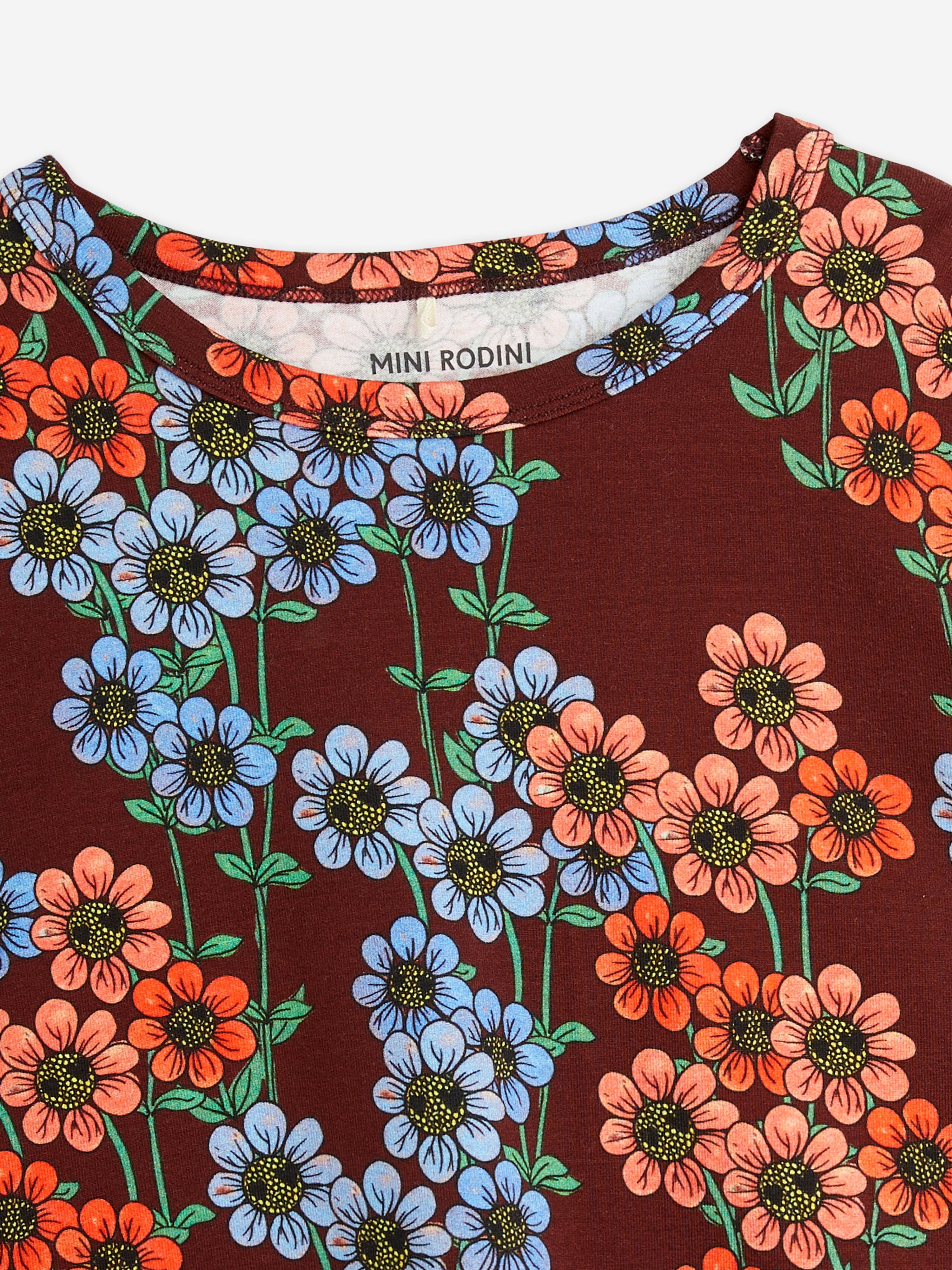 Mini Rodini Girls Daisies Long Sleeve T-Shirt in Multicolour 100% Authentic For Sale