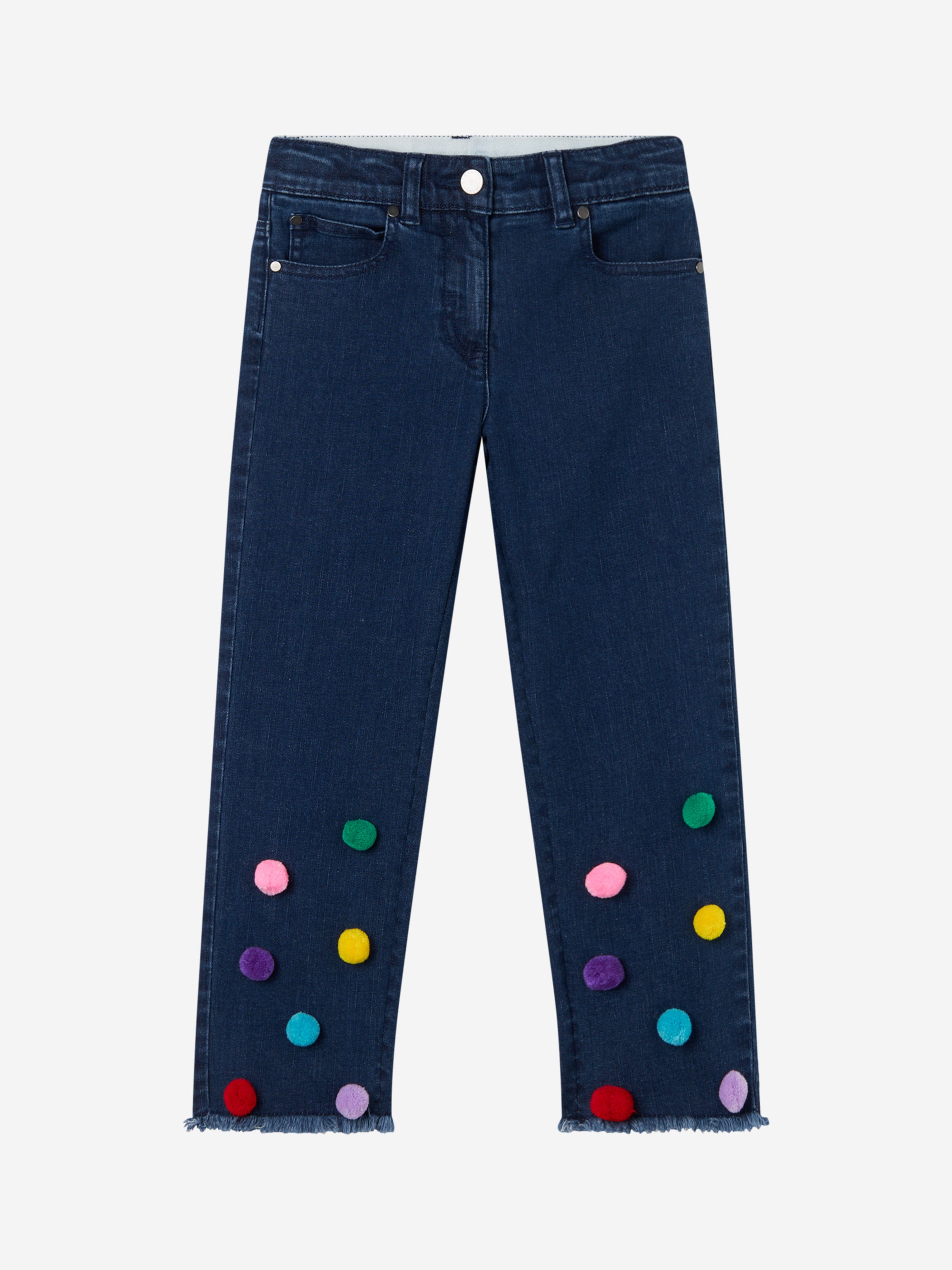 Stella McCartney Girls Pom Pom Jeans in Blue Cheap Amazon
