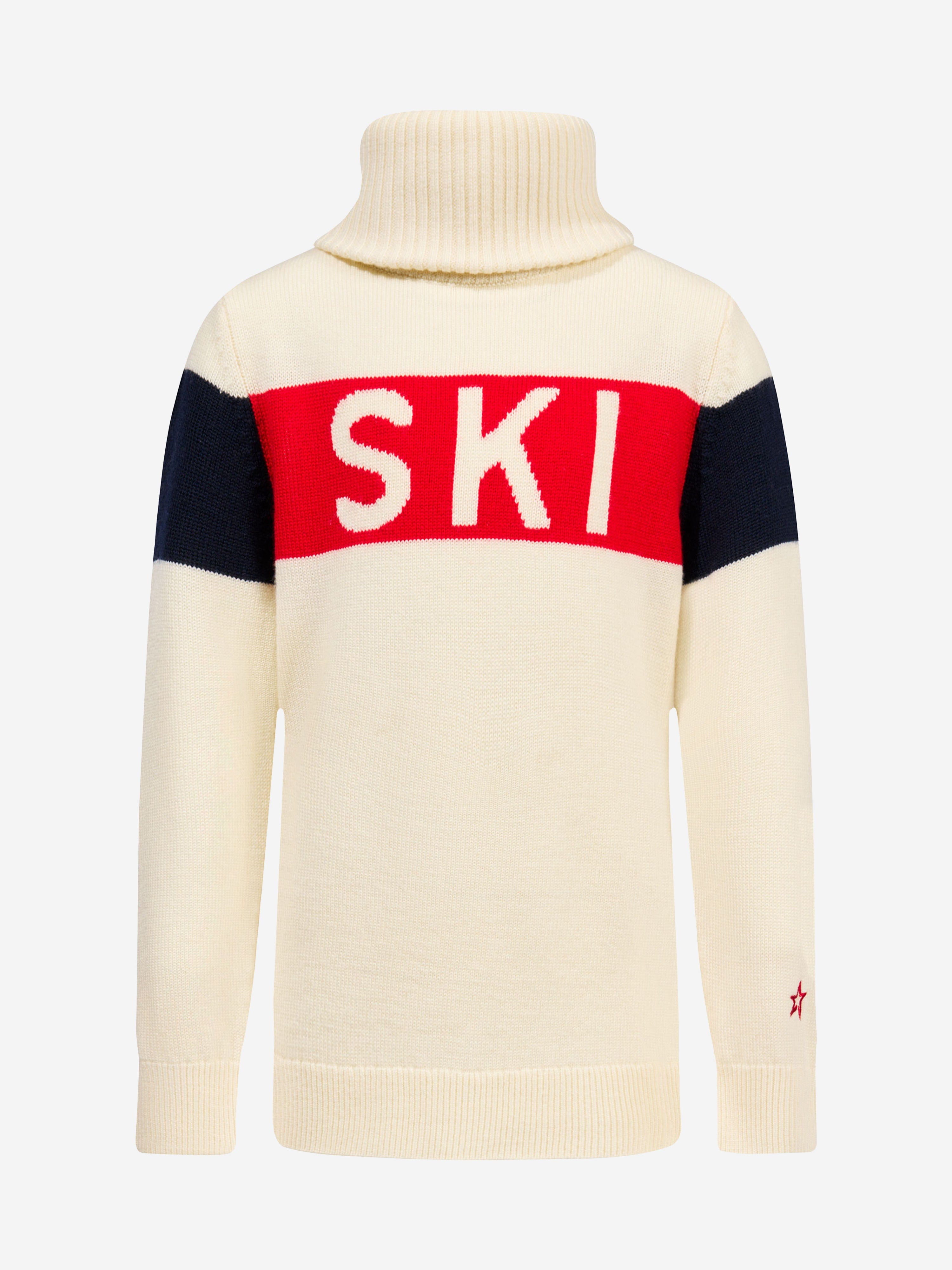 Perfect Moment Girls Ski Turtleneck Jumper in Ivory Excellent