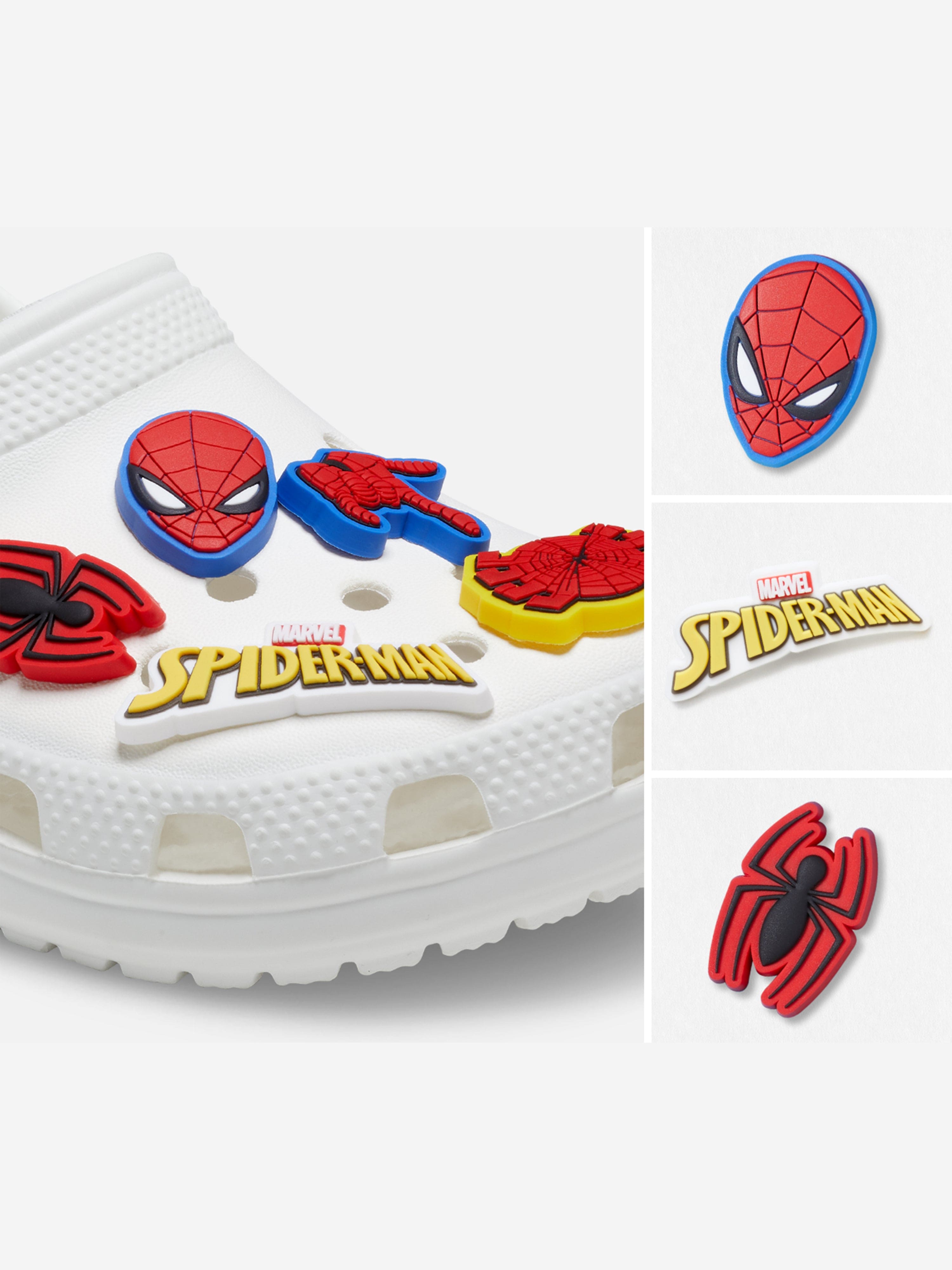 Crocs Kids Spider Man Jibbitz Charm 5 Pack in Multicolour Genuine For Sale