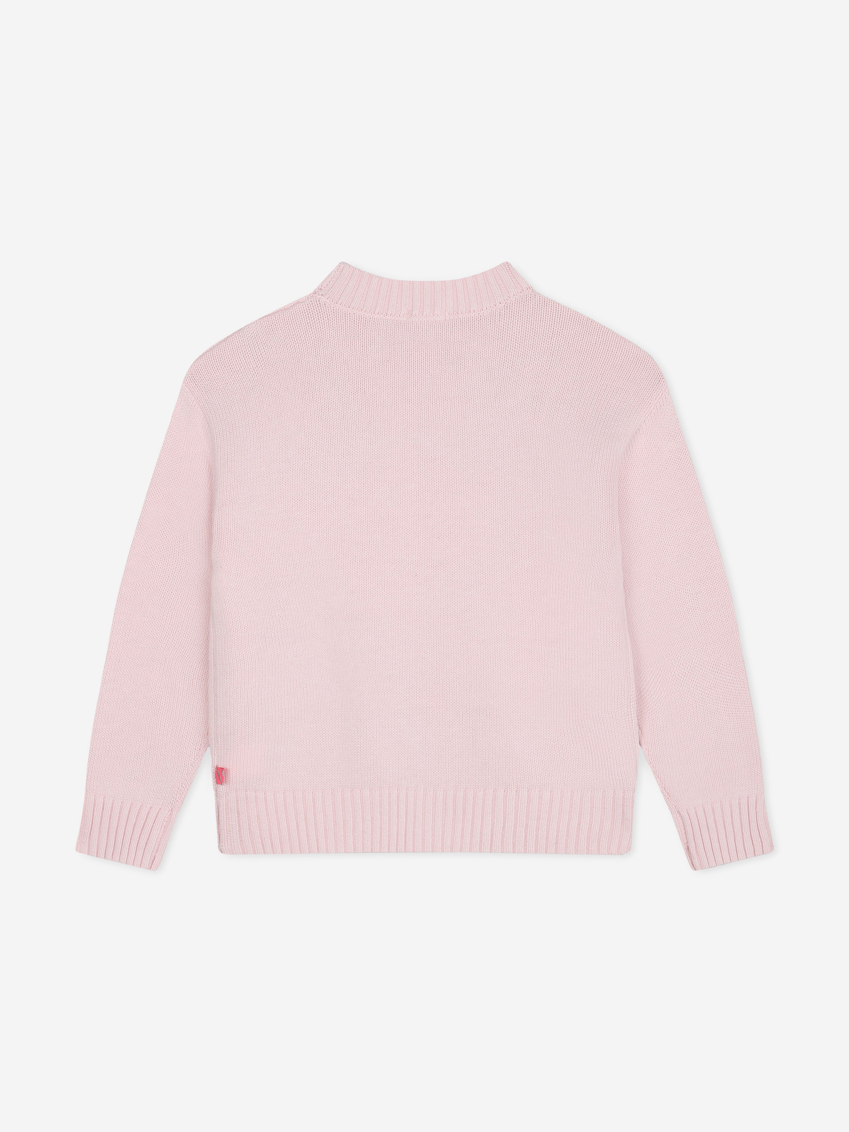Billieblush Girls Knitted Heart Jumper in Pink Discount Professional