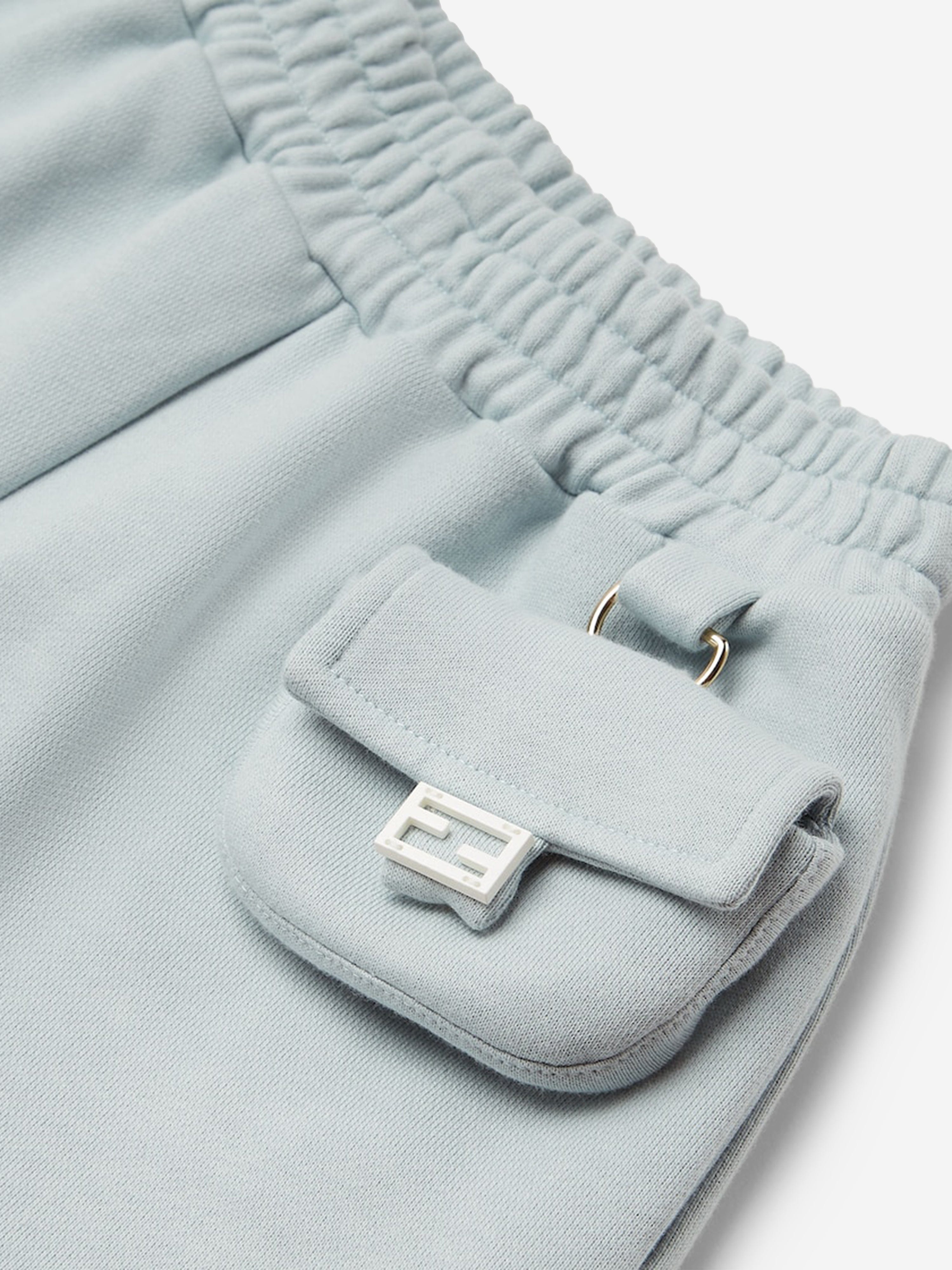 Fendi Girls Baguette Shorts in Blue Outlet Huge Surprise