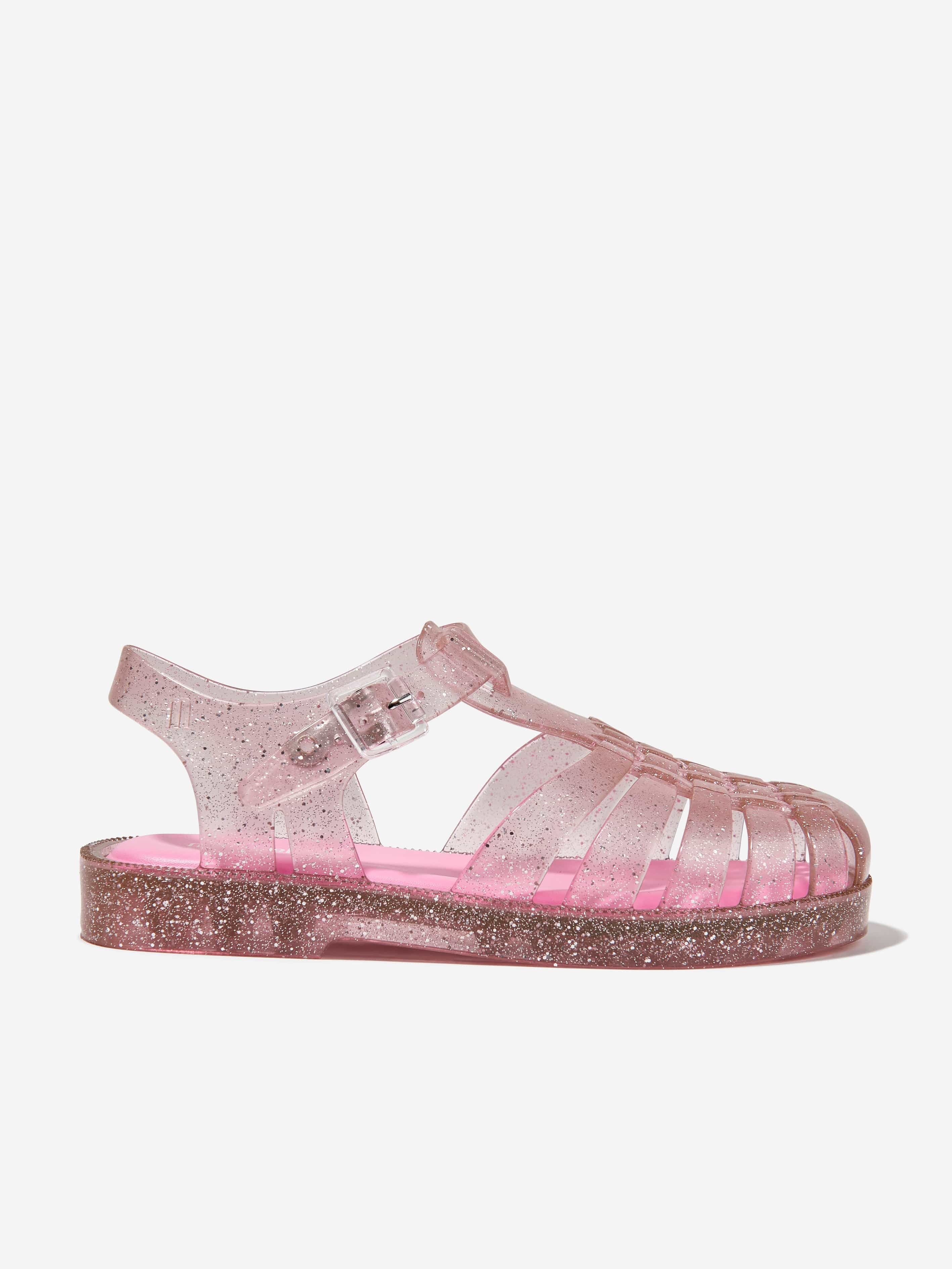 Mini Melissa Girls Possession Shiny Sandals in Pink Cheap Hot Sale