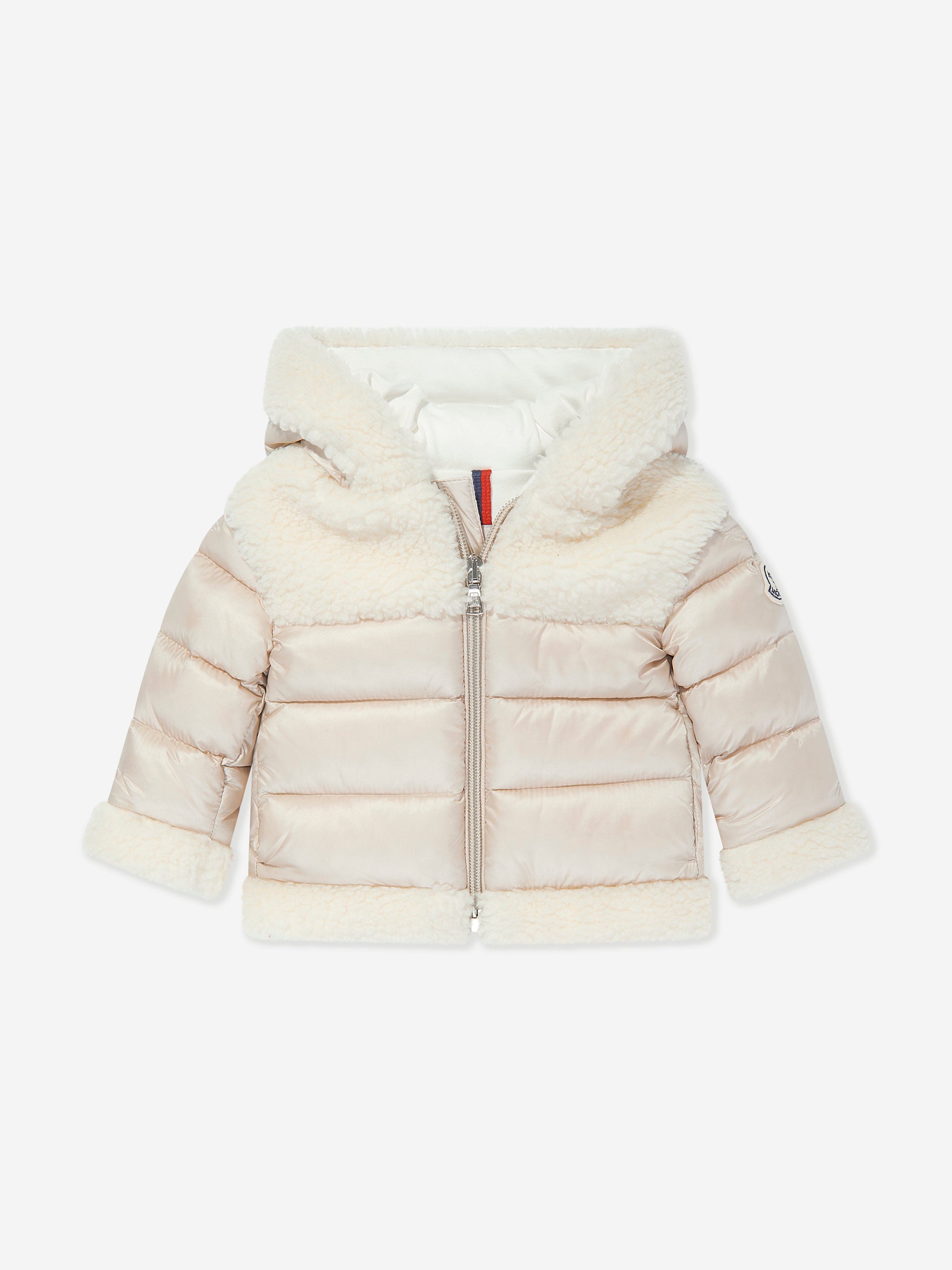 Moncler Enfant Baby Down Padded Dofi Jacket in Ivory Discount Low Cost