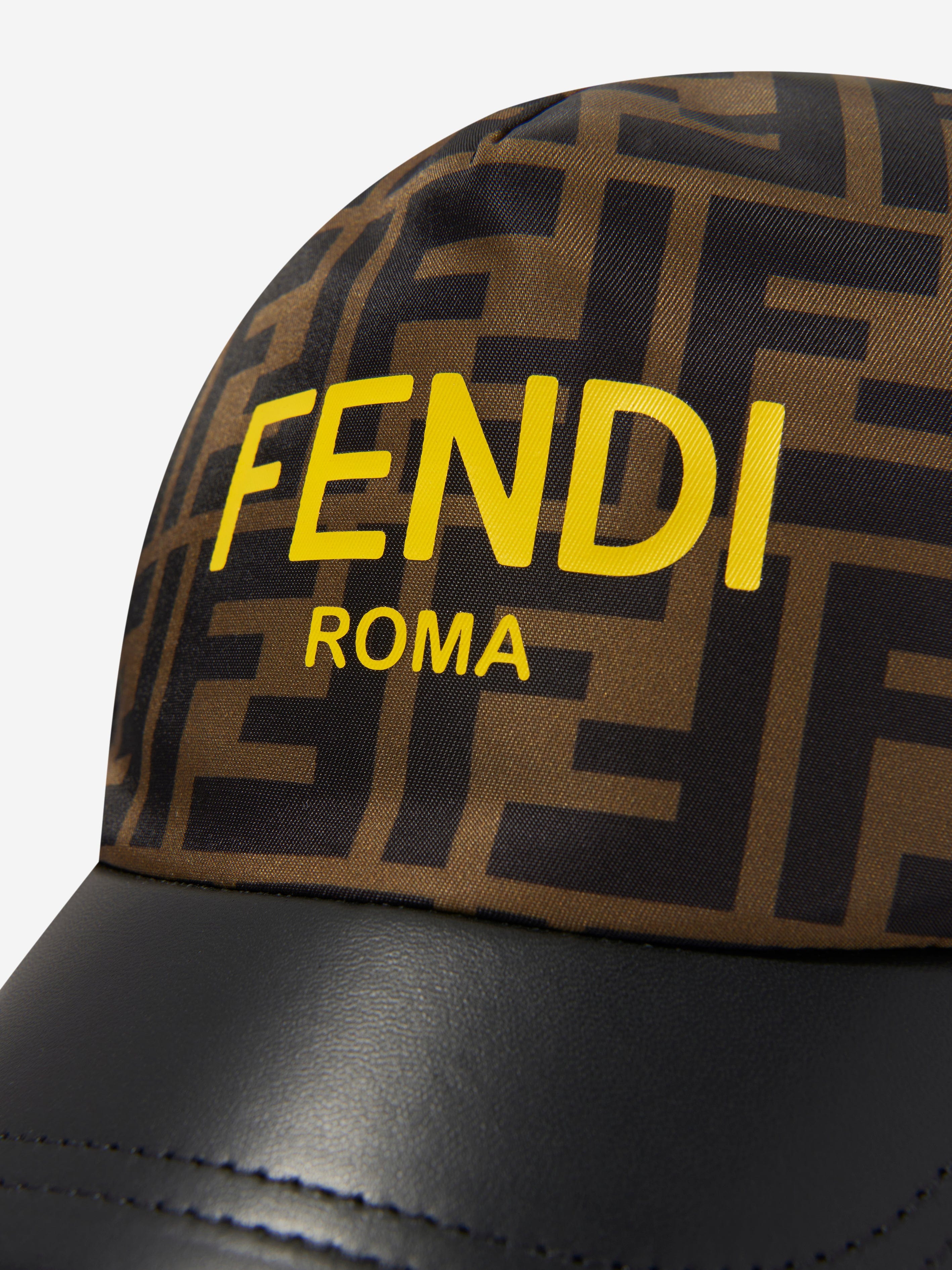 Fendi Kids FF Logo Cap in Brown From China Cheap Pice