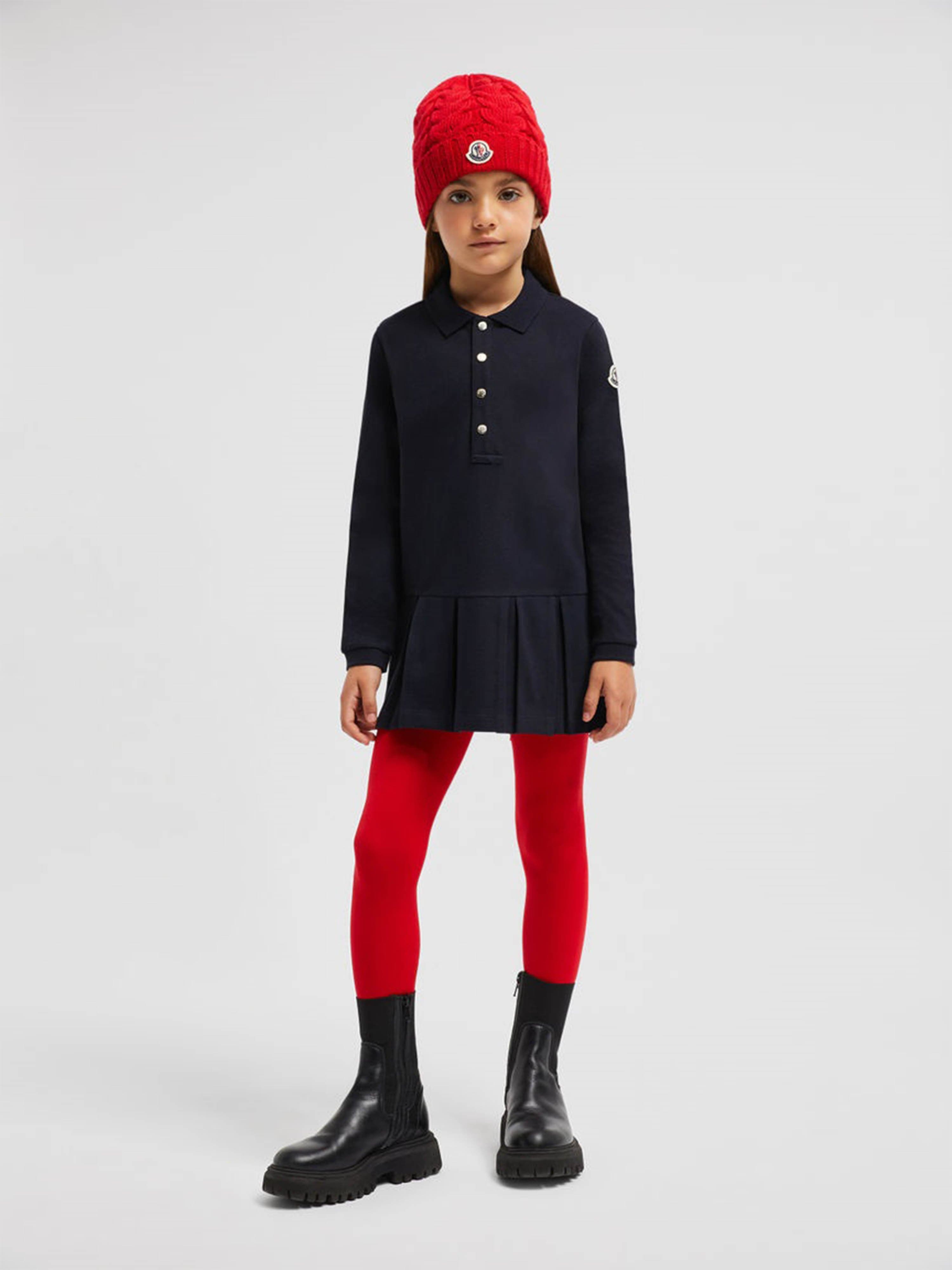 Moncler Enfant Girls Polo Dress in Navy Outlet Extremely