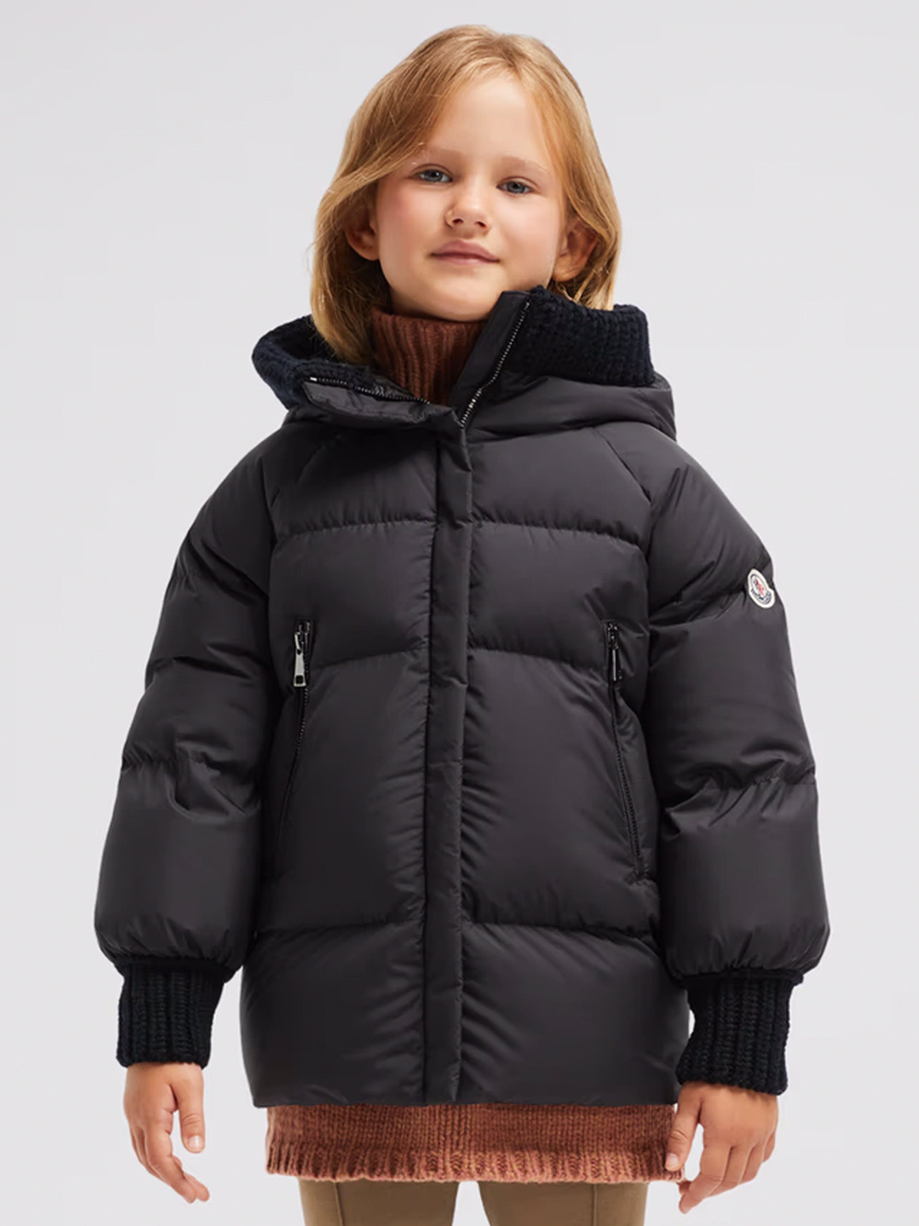 Moncler Enfant Girls Down Padded Ronda Jacket in Black Free Shipping Online