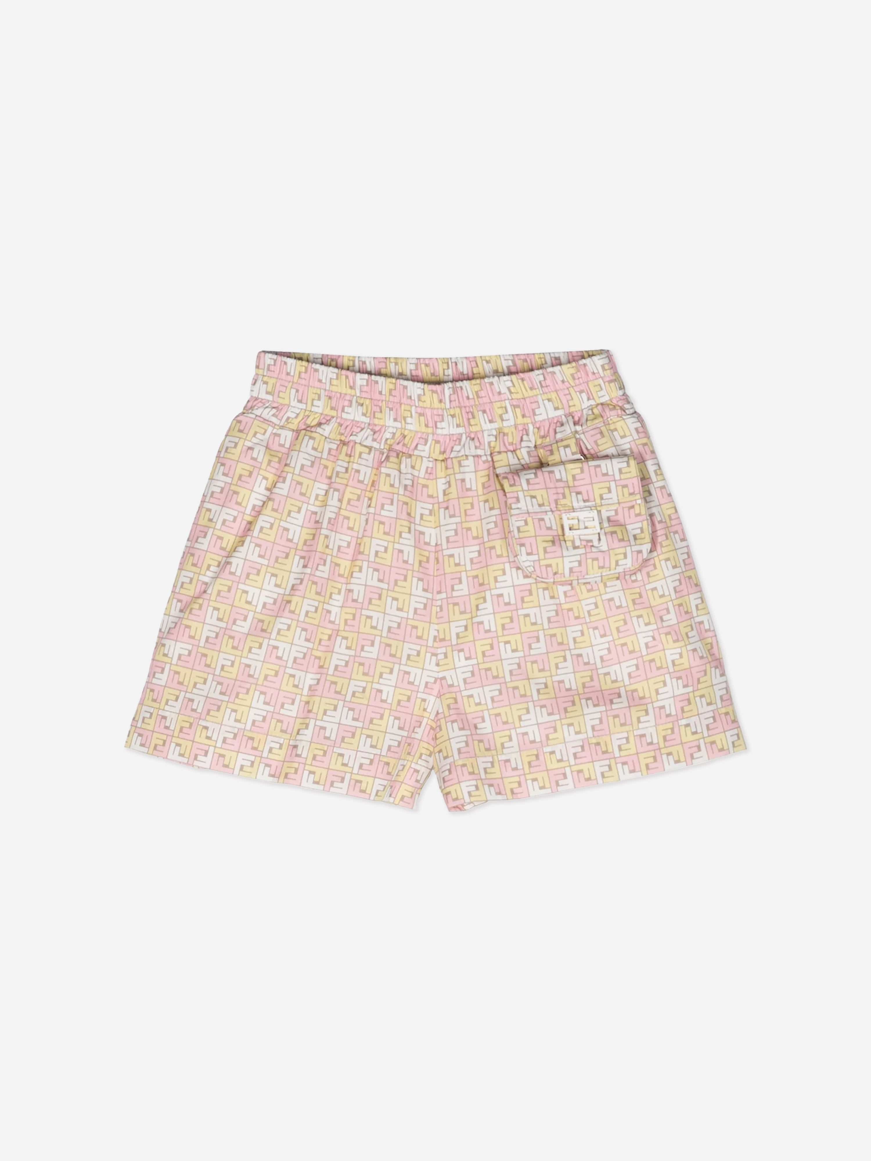 Fendi Girls Micro Logo Shorts in Beige Clearance Recommend