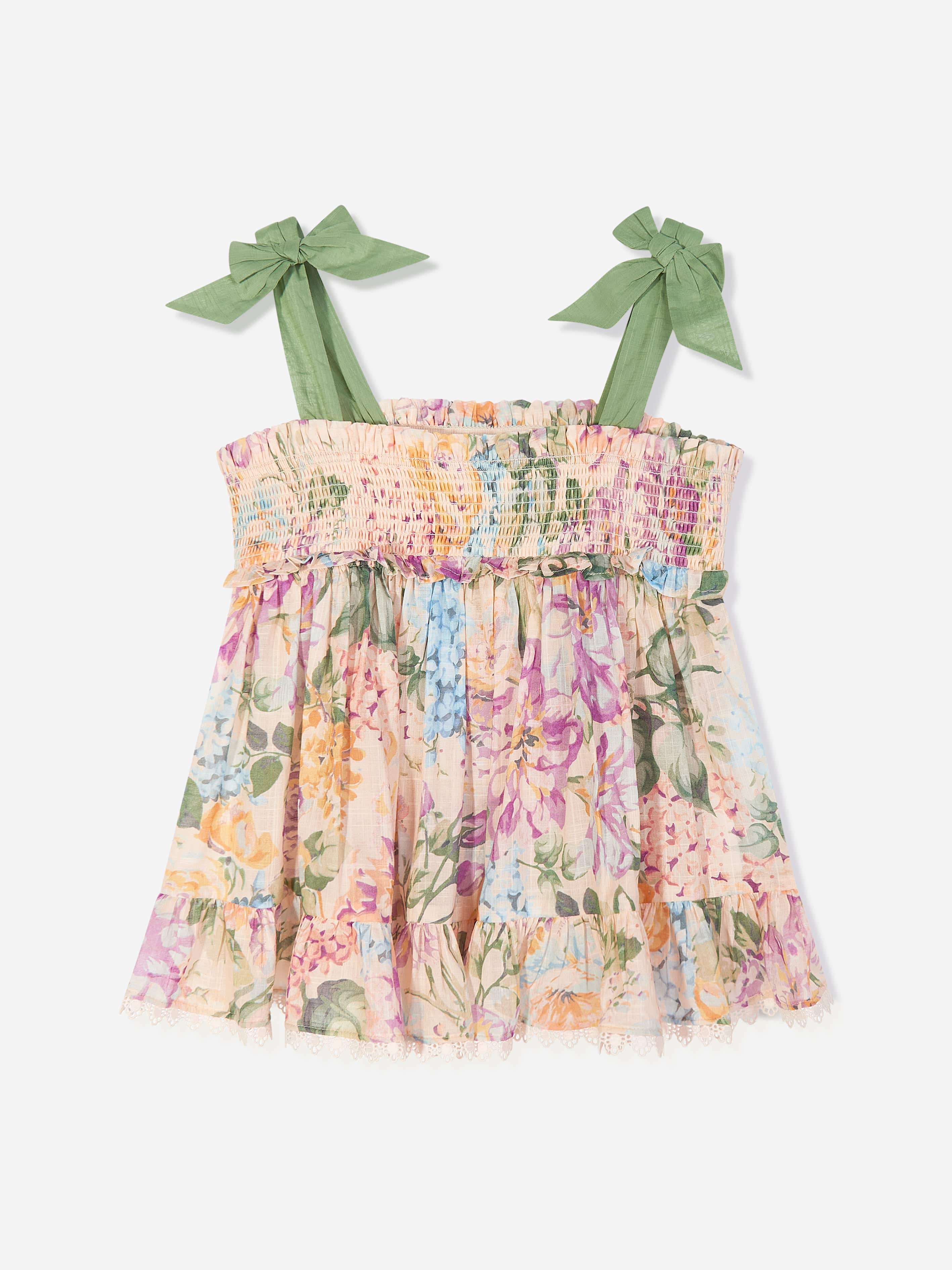 Zimmermann Girls Floral Halliday Top in Multicolour Free Shipping Best