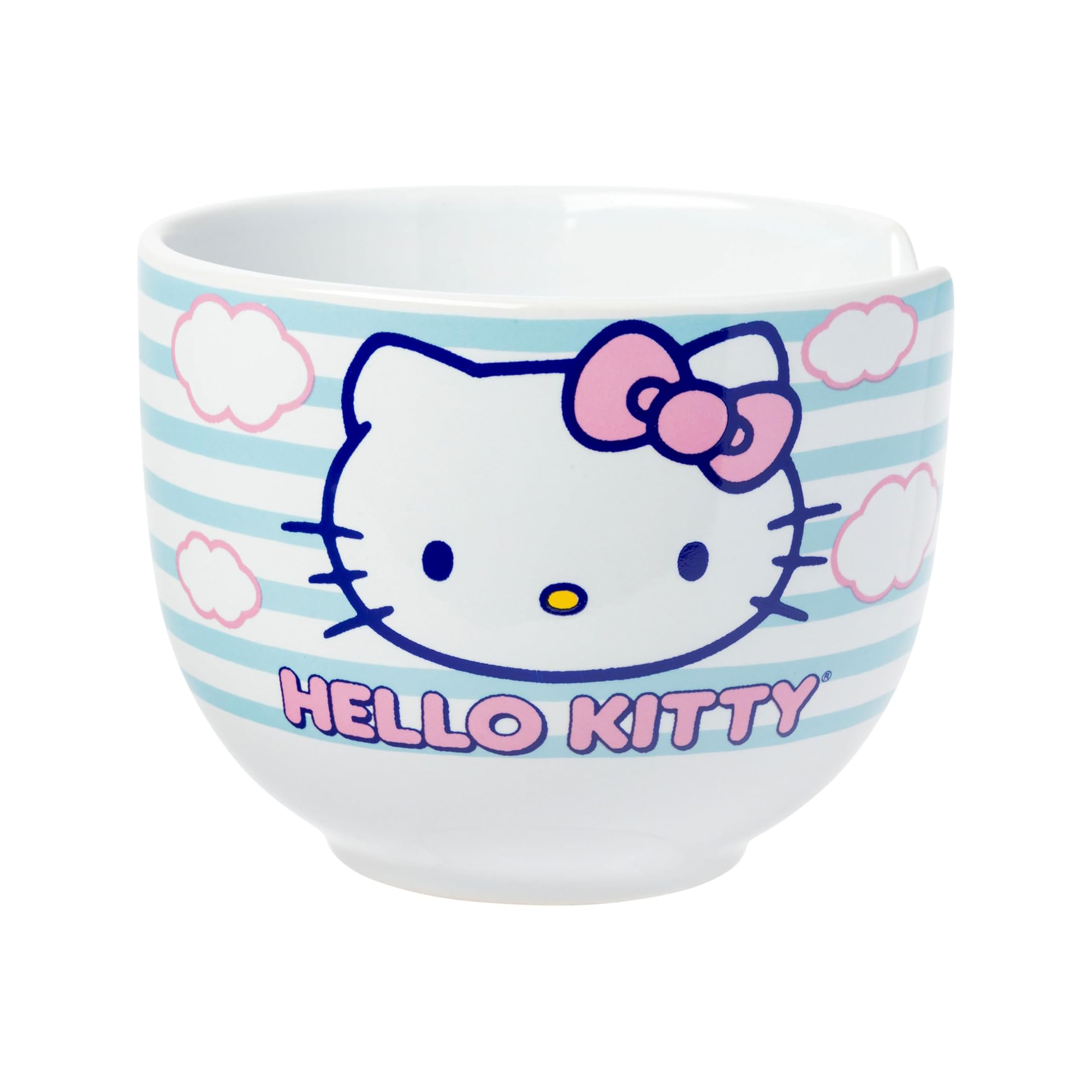 Hello Kitty Ceramic Ramen Bowl and Chopstick Set (Clouds) Free Shipping Pices