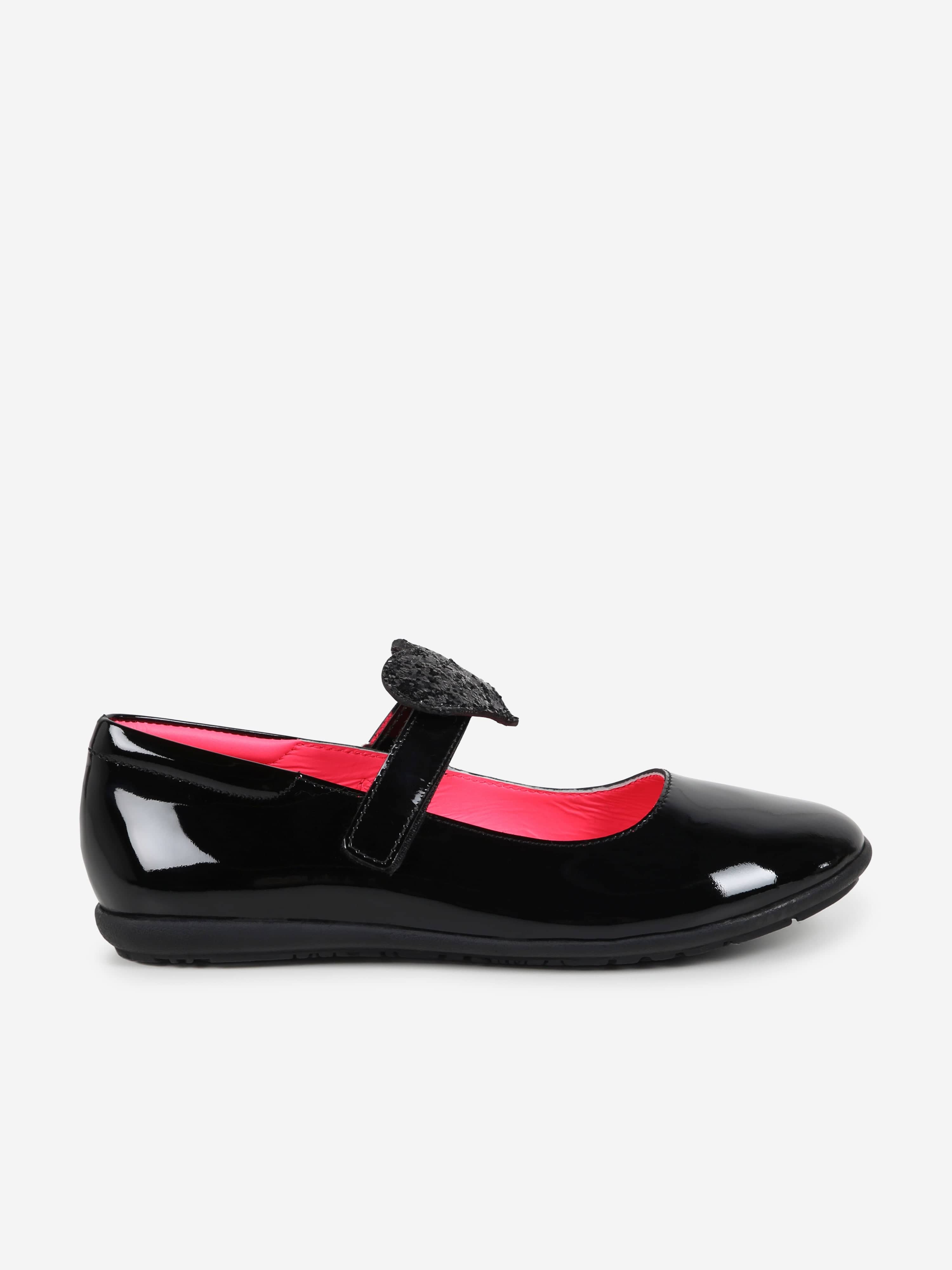 Billieblush Girls Heart Ballerina Shoes in Black Free Shipping View