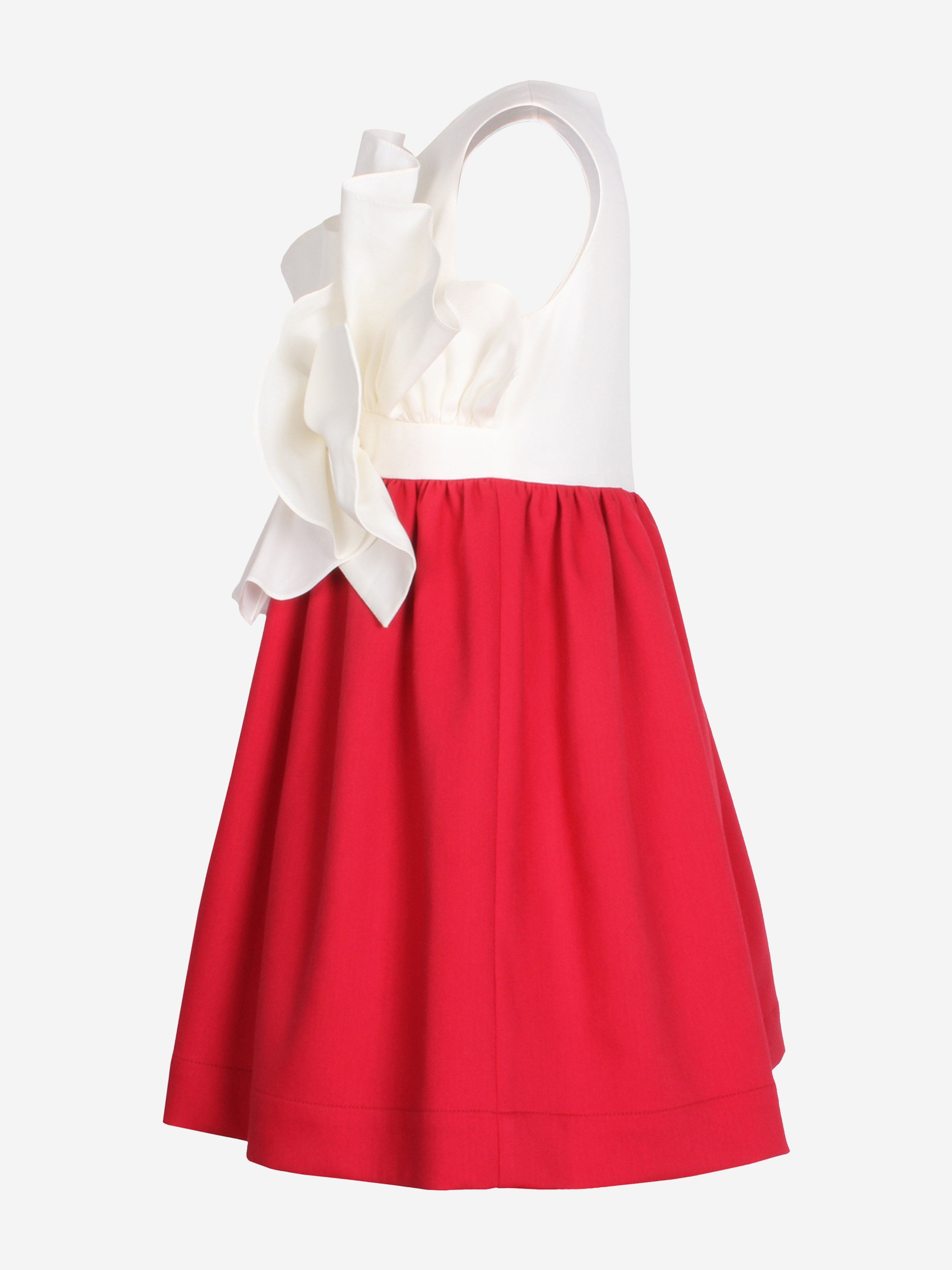 Jessie And James Girls Out Of The Blue Fan Bow Ruffle Dress in Red Cheap View