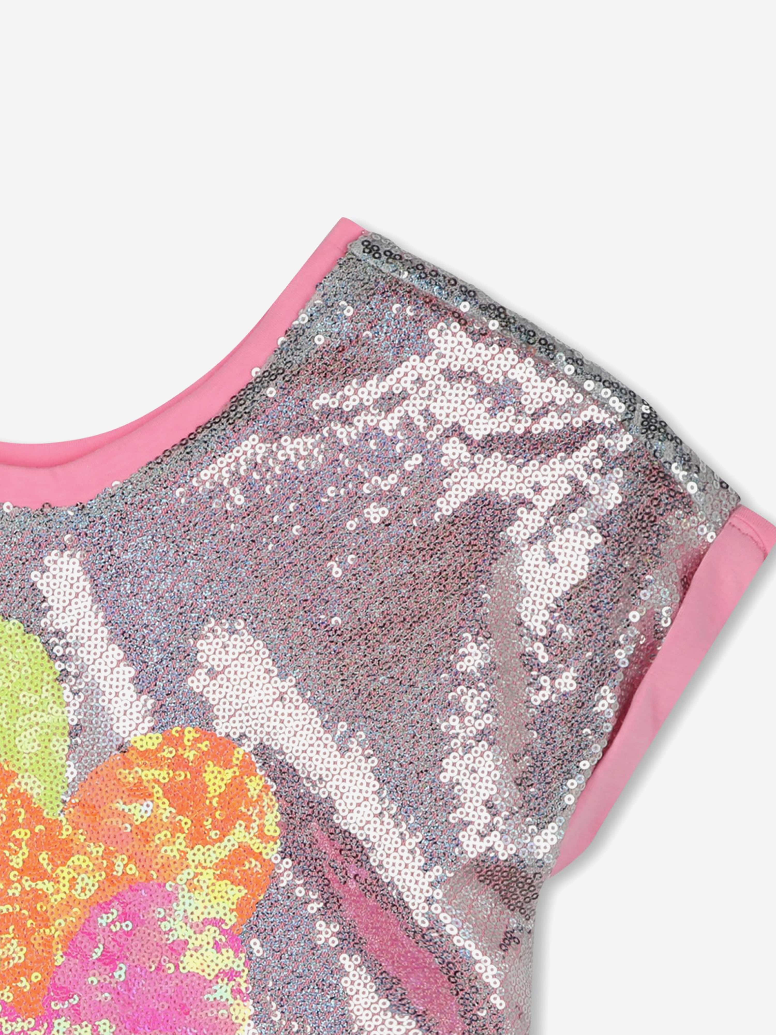 Girls Sequin Hearts T-Shirt in Silver Popular Sale Online