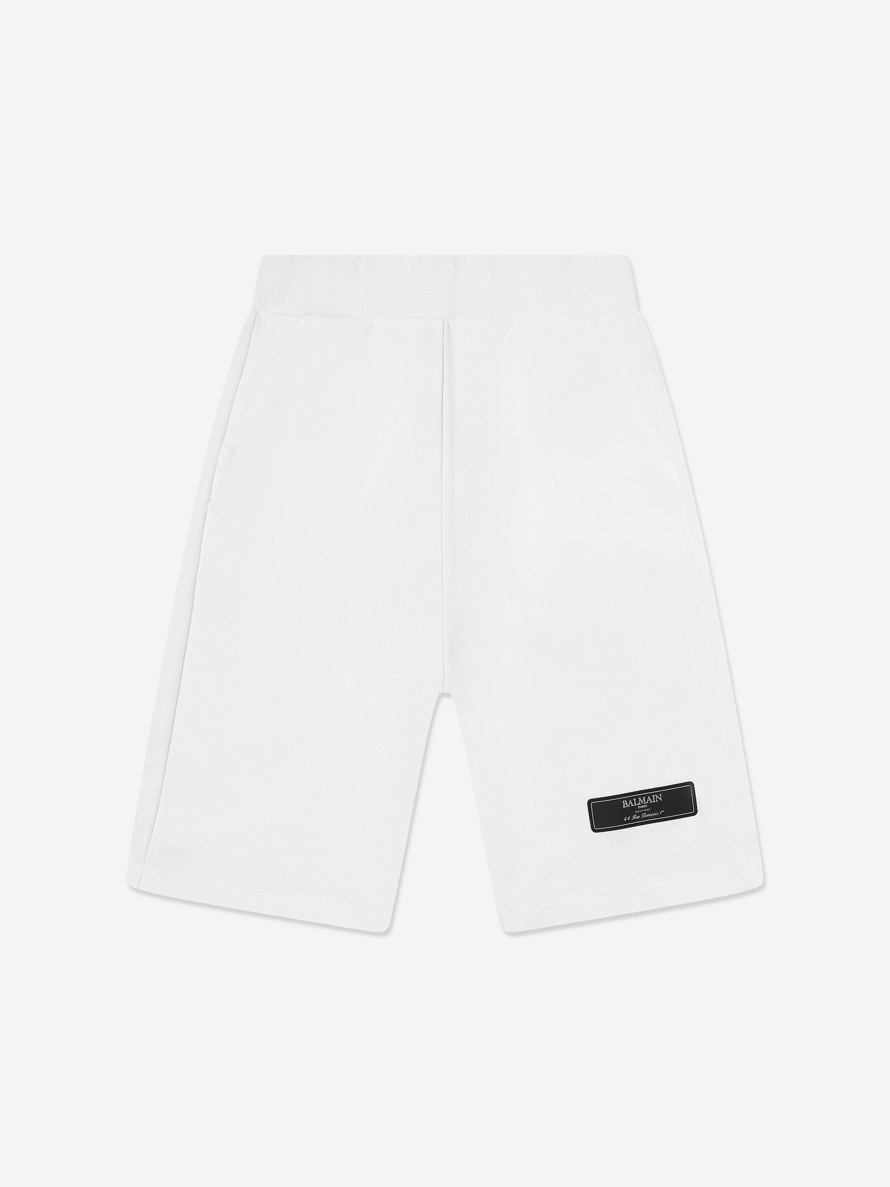 Balmain Kids Logo Jersey Shorts in White Discount 2025 Unisex