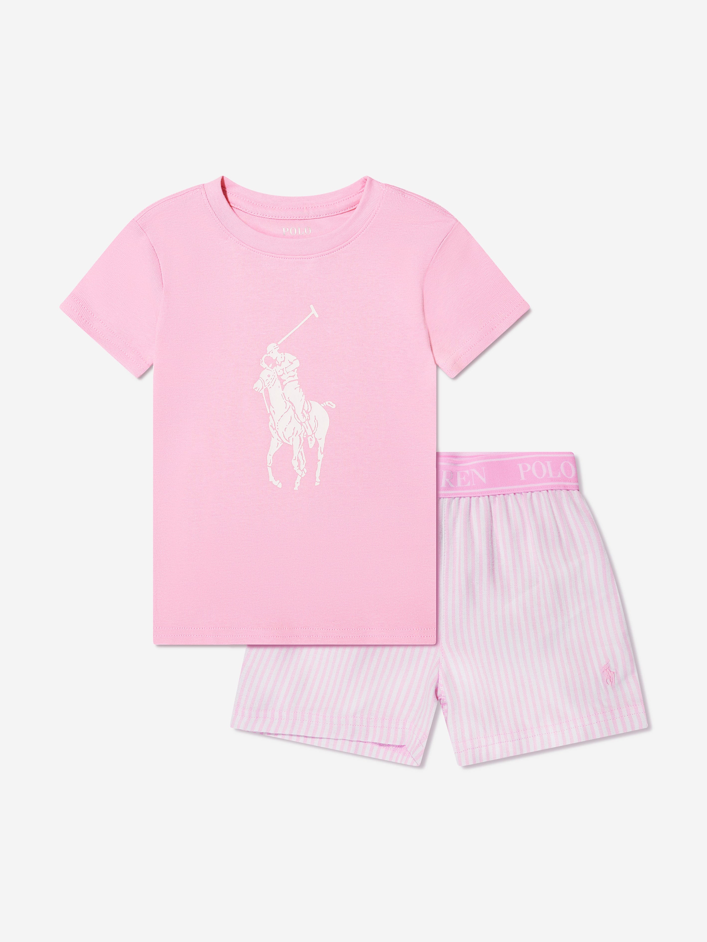 Ralph Lauren Girls T-Shirt And Shorts Pyjama Set in Pink Online Cheap Quality
