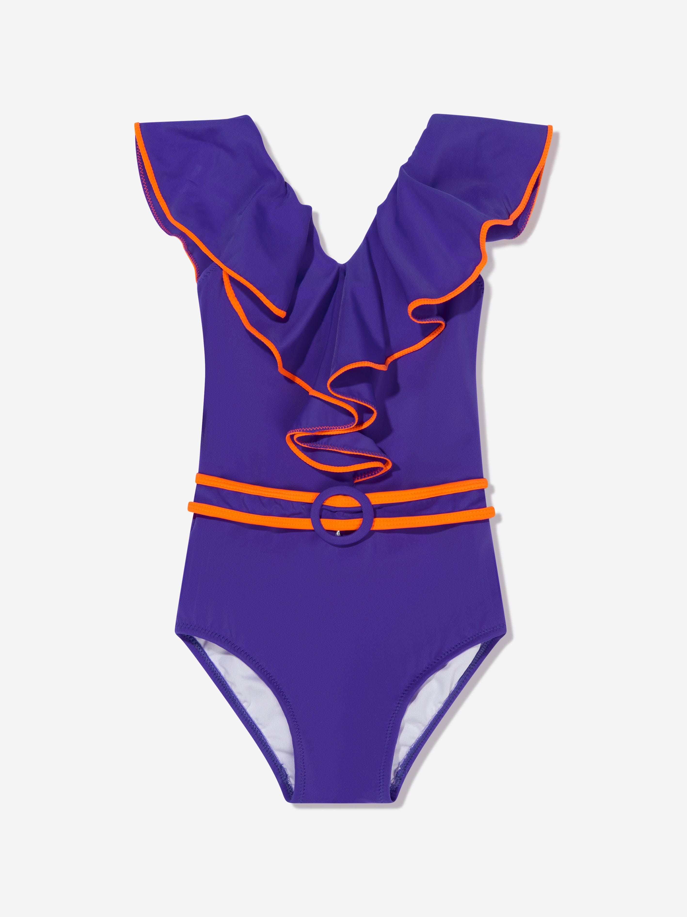 Nessi Byrd Girls Cano Frill Swimsuit in Purple The Cheapest