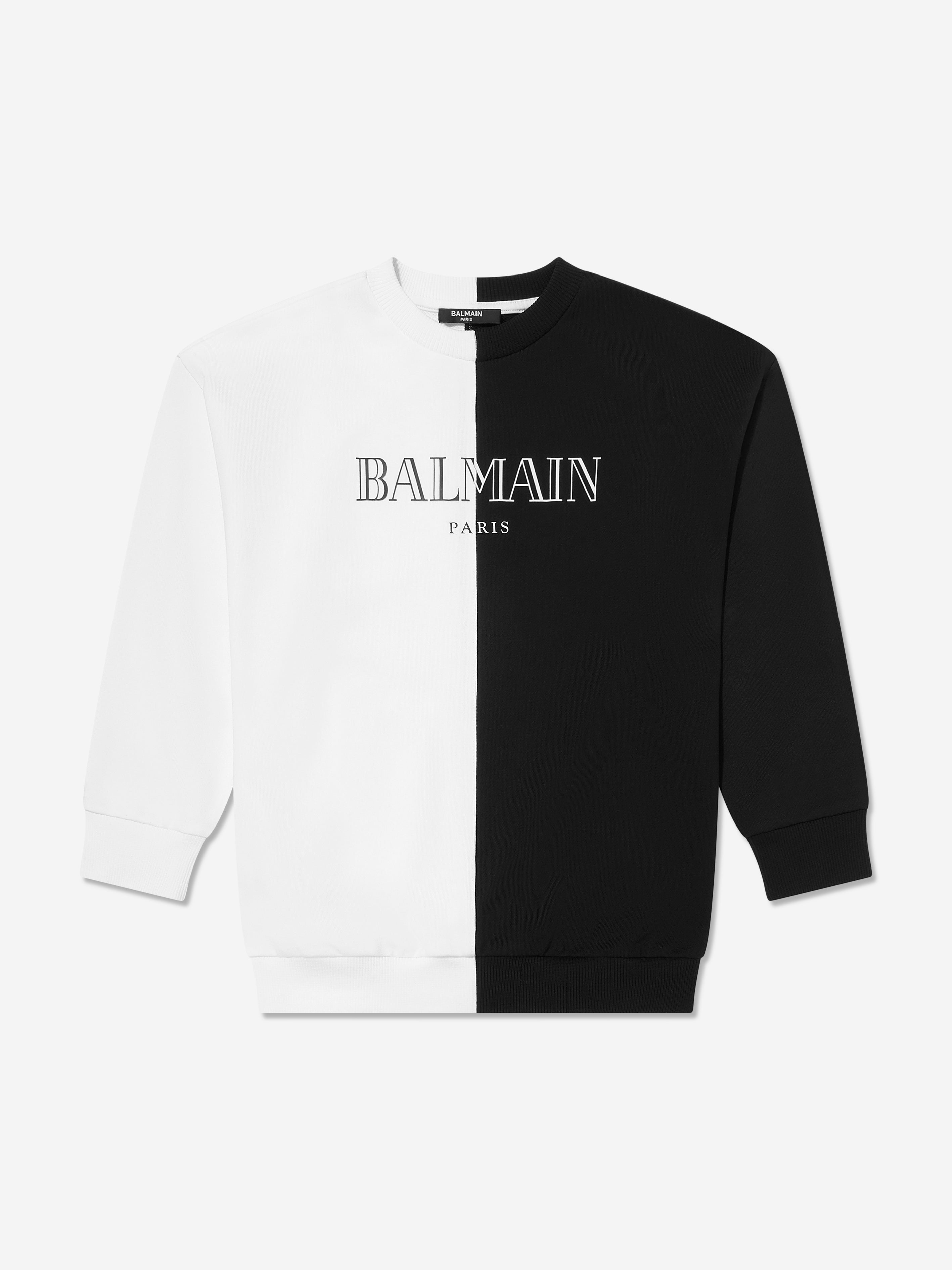 Balmain Kids Colourblock Sweatshirt in White Quality From China Wholesale