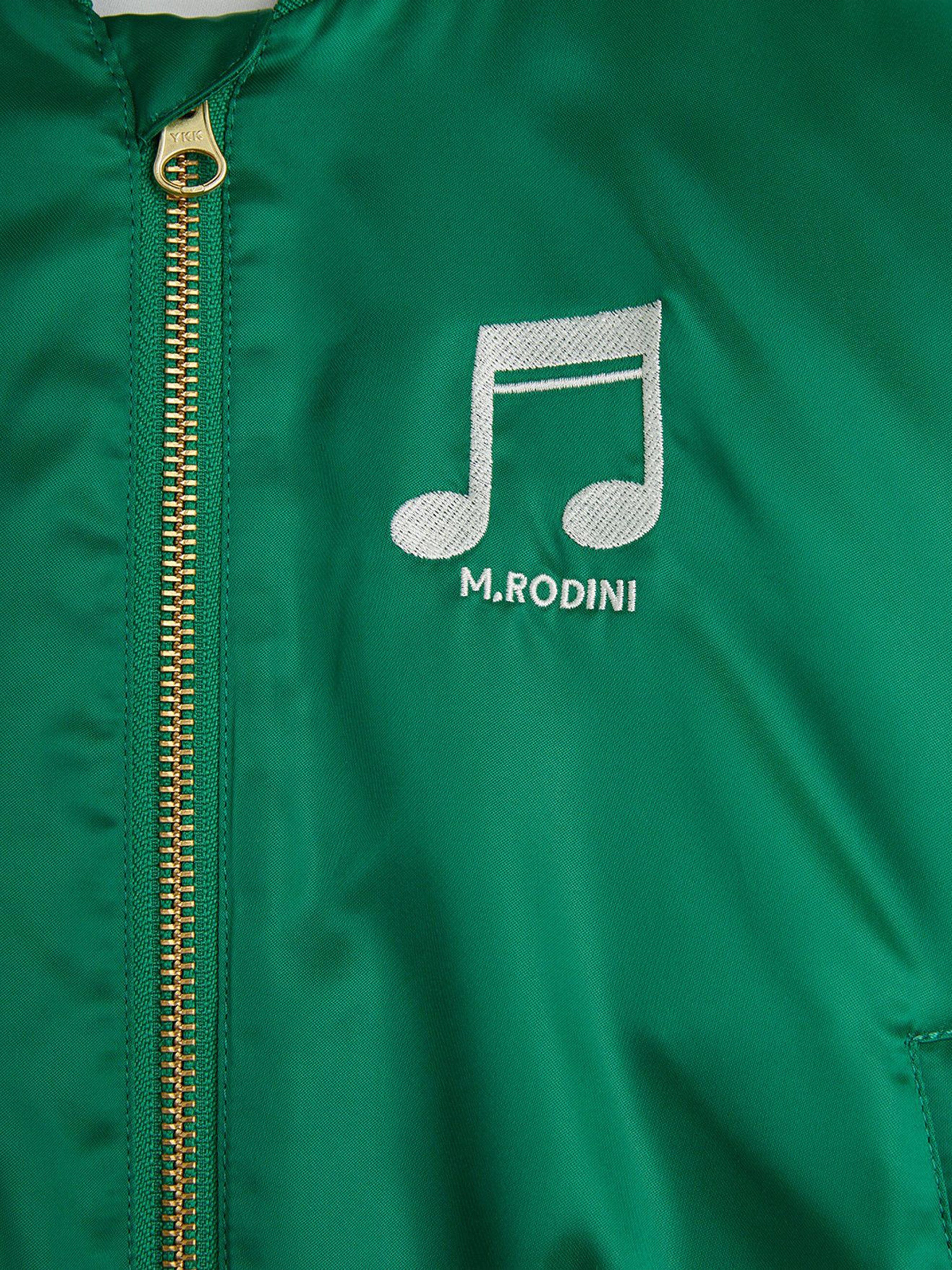 Kids Note Chenille Satin Baseball Jacket in Green Free Shipping Online