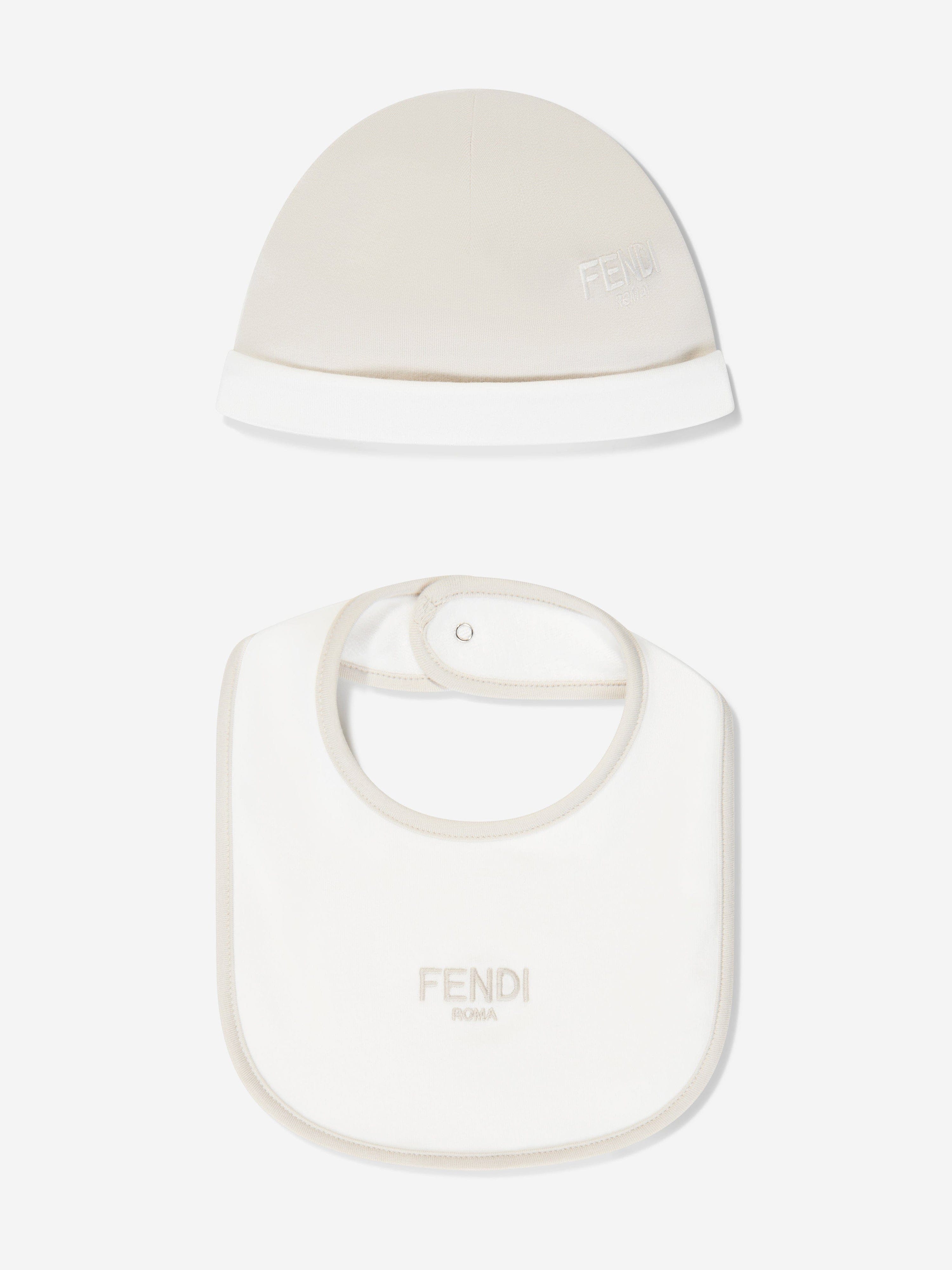 Fendi Baby Logo Babygrow Gift Set in Beige Clearance Very Cheap