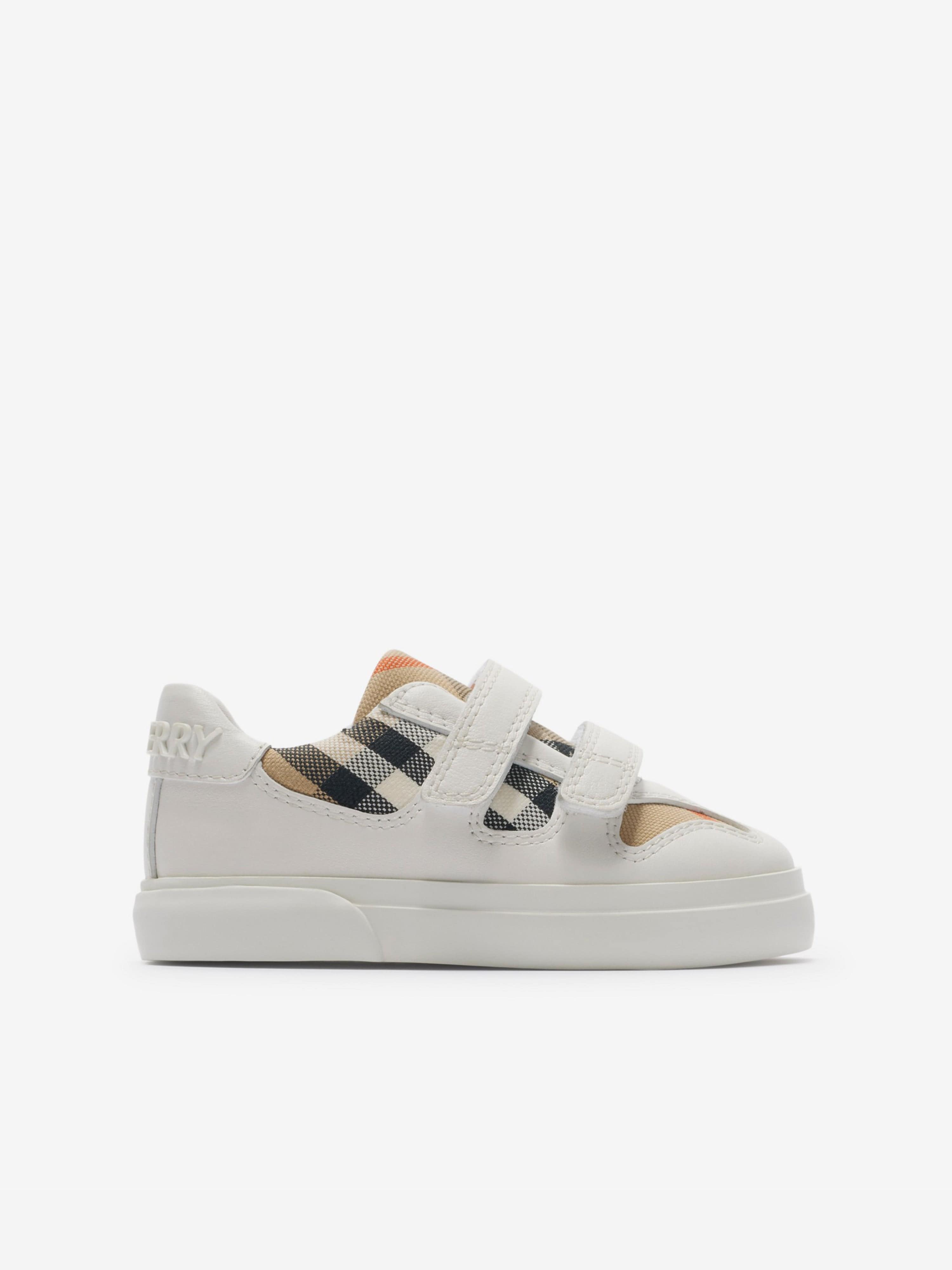 Burberry Baby Check Trainers in White Free Shipping Looking For