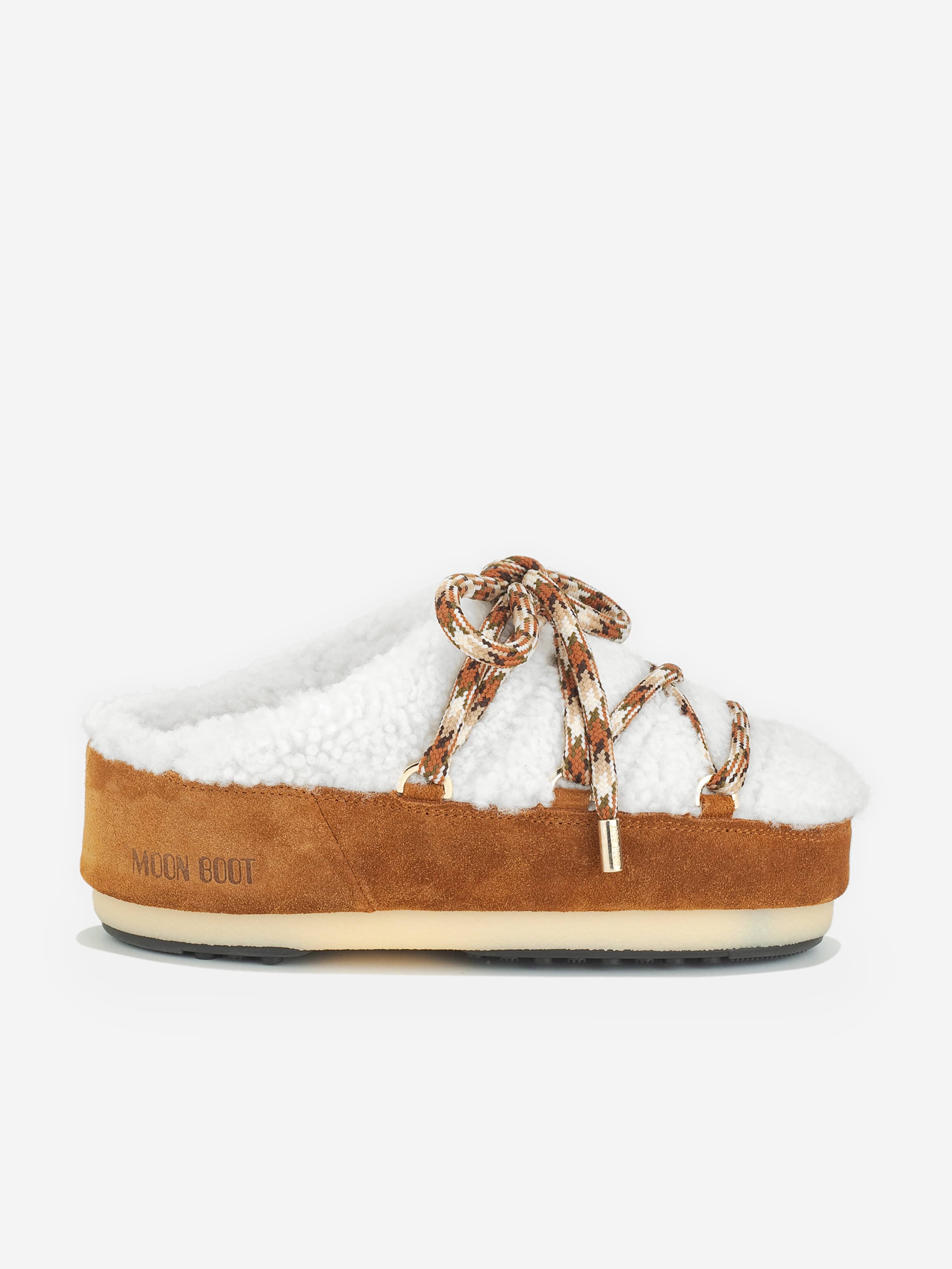 Moon Boot Girls Shearling Mules in Brown Perfect Cheap Pice