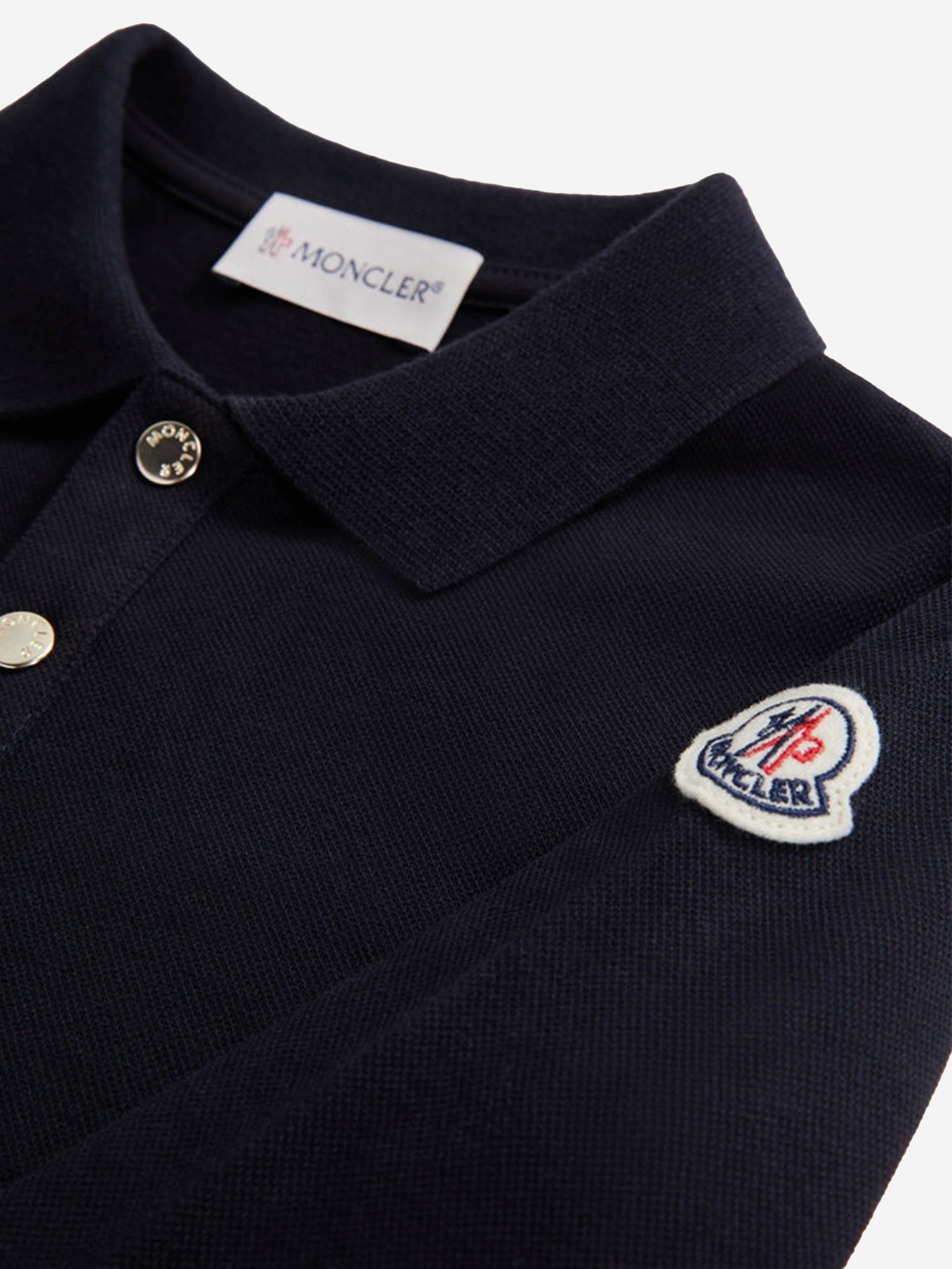 Moncler Enfant Girls Polo Dress in Navy Outlet Extremely