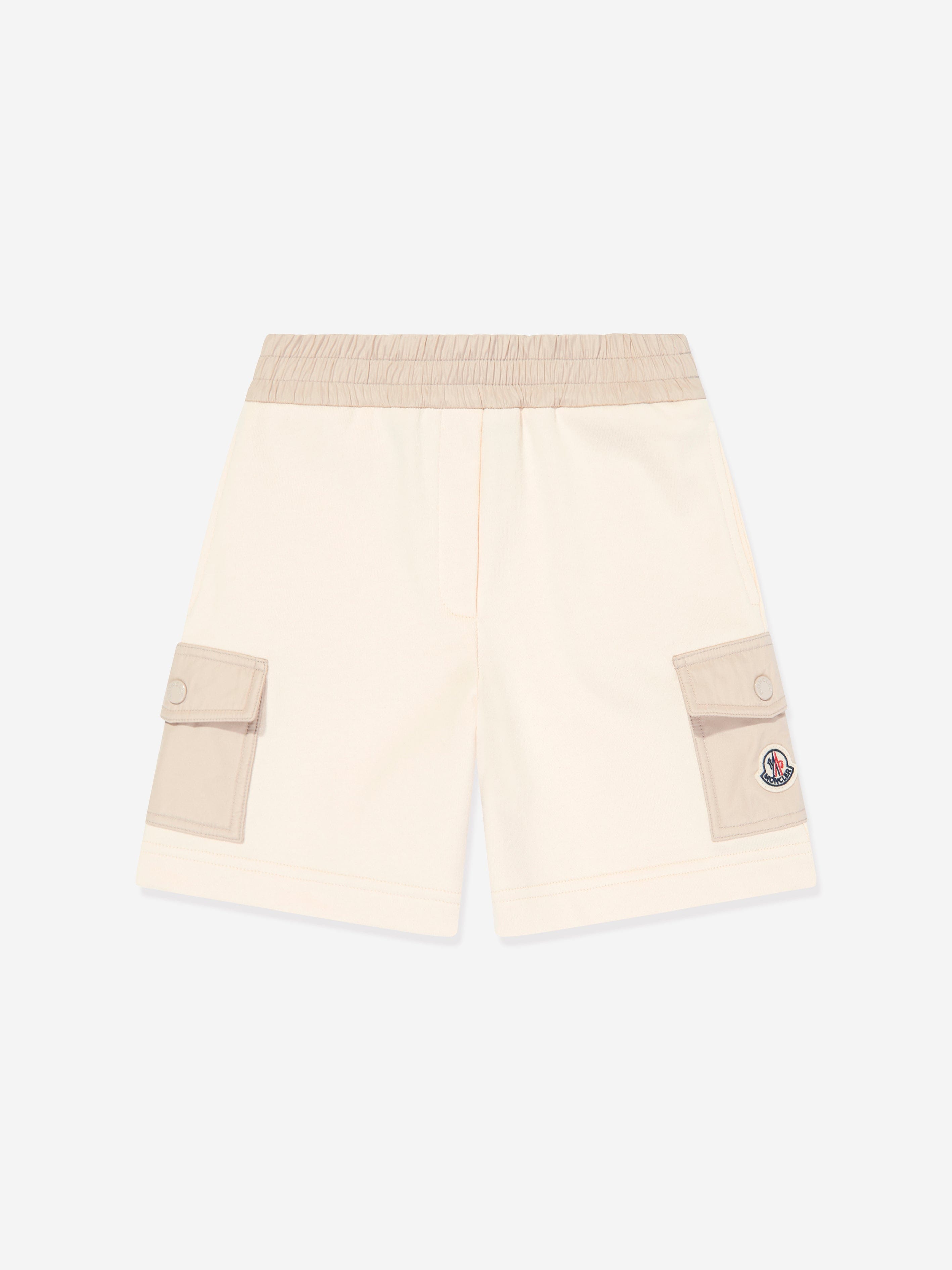 Moncler Enfant Girls Pocket Sweat Shorts in Ivory Wholesale Pice For Sale